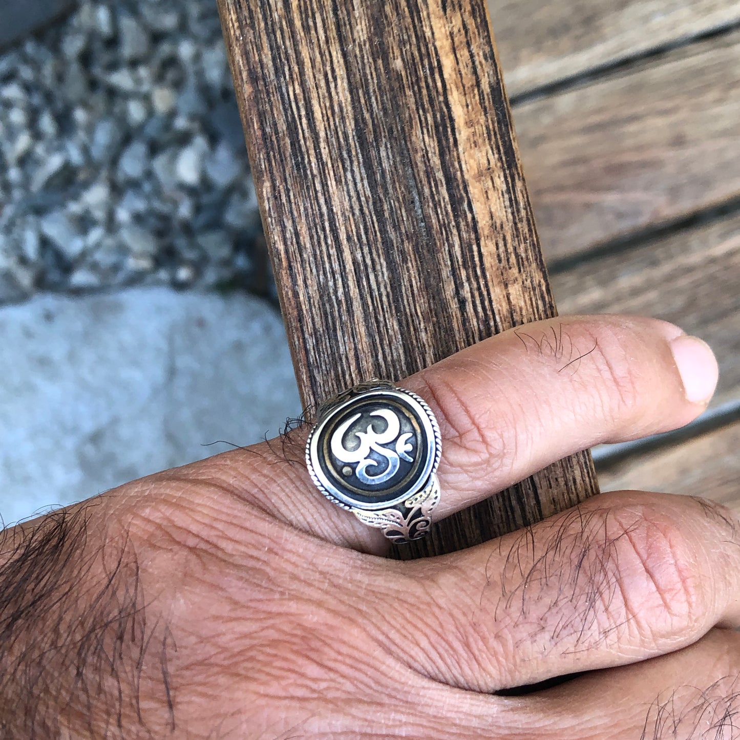 Silver Om/Aum Ring