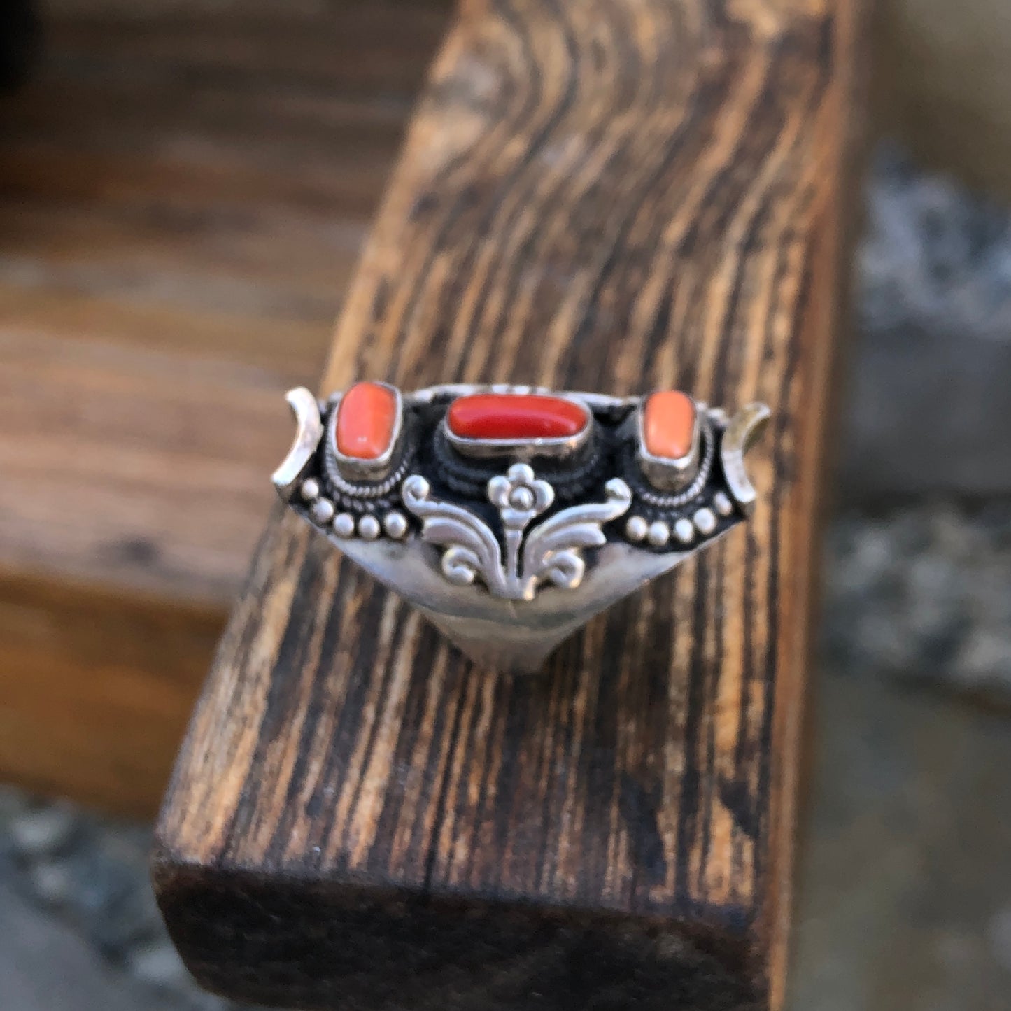 Coral Saddle Ring