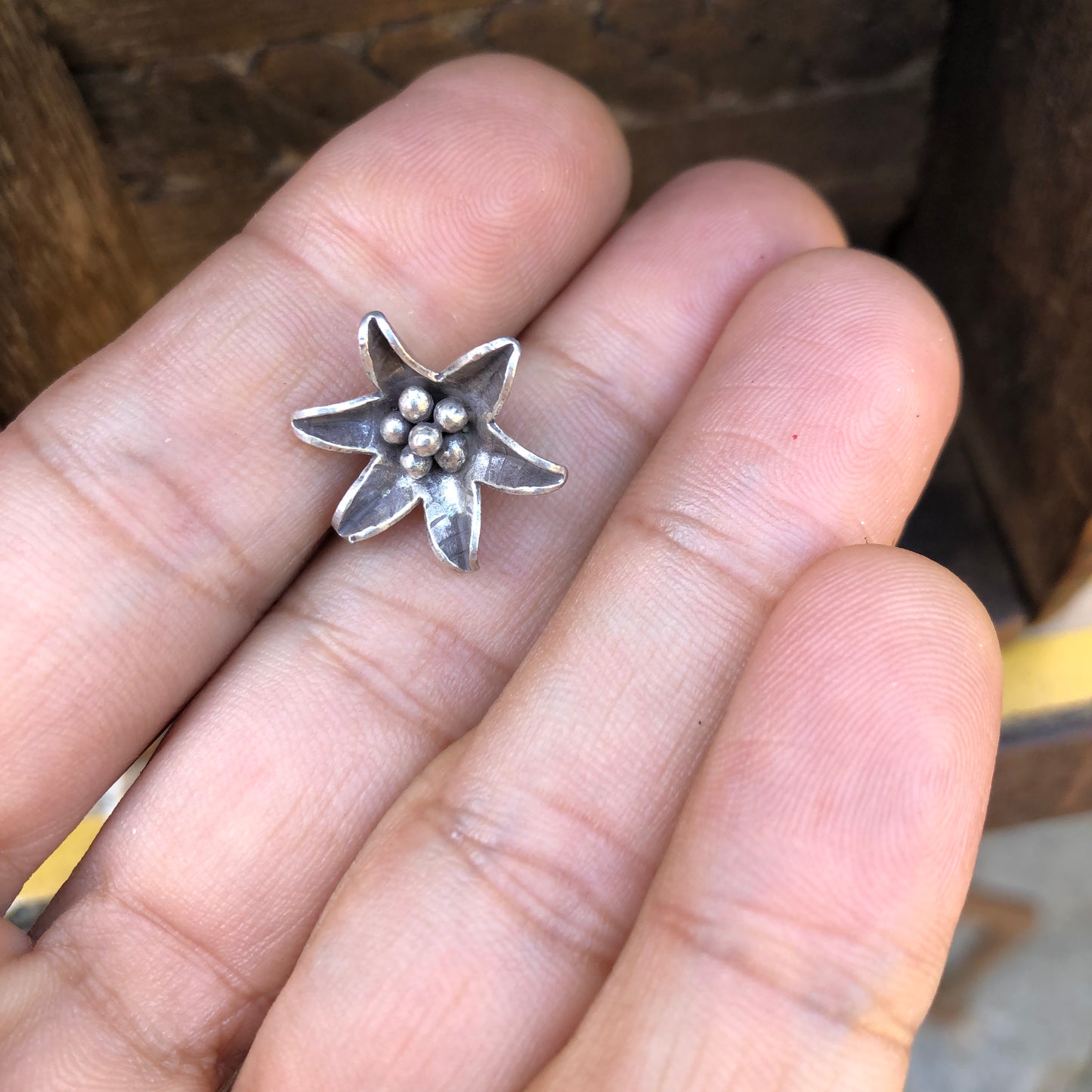 Hilltribe Silver Flower Bud Stud Earrings