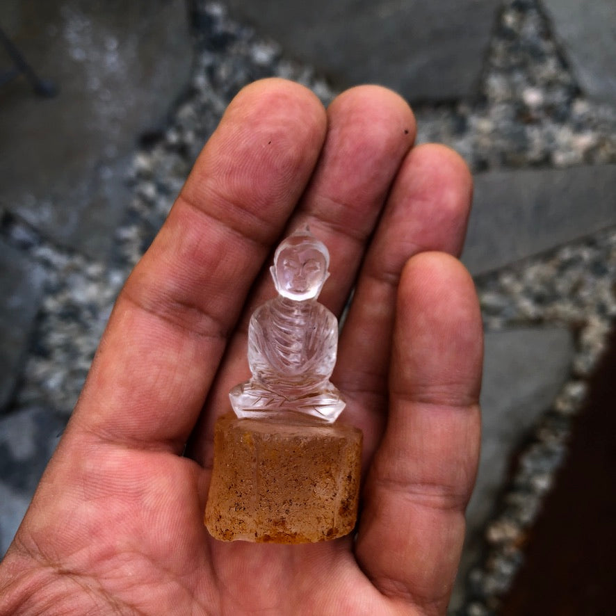 Clear Quartz Seated Buddha Figurine