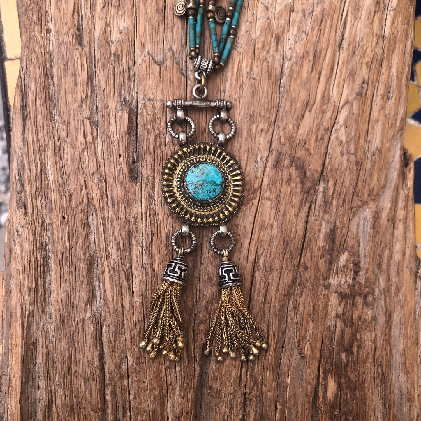 Turquoise Medallion Necklace