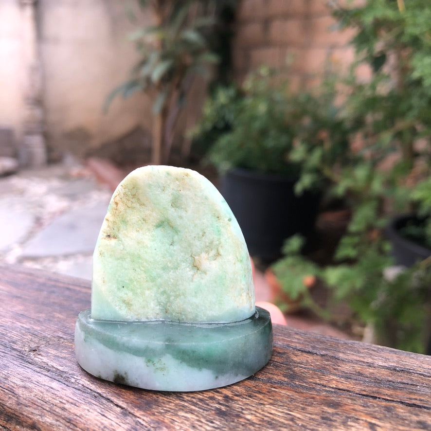 Seated Buddha In Green Jade