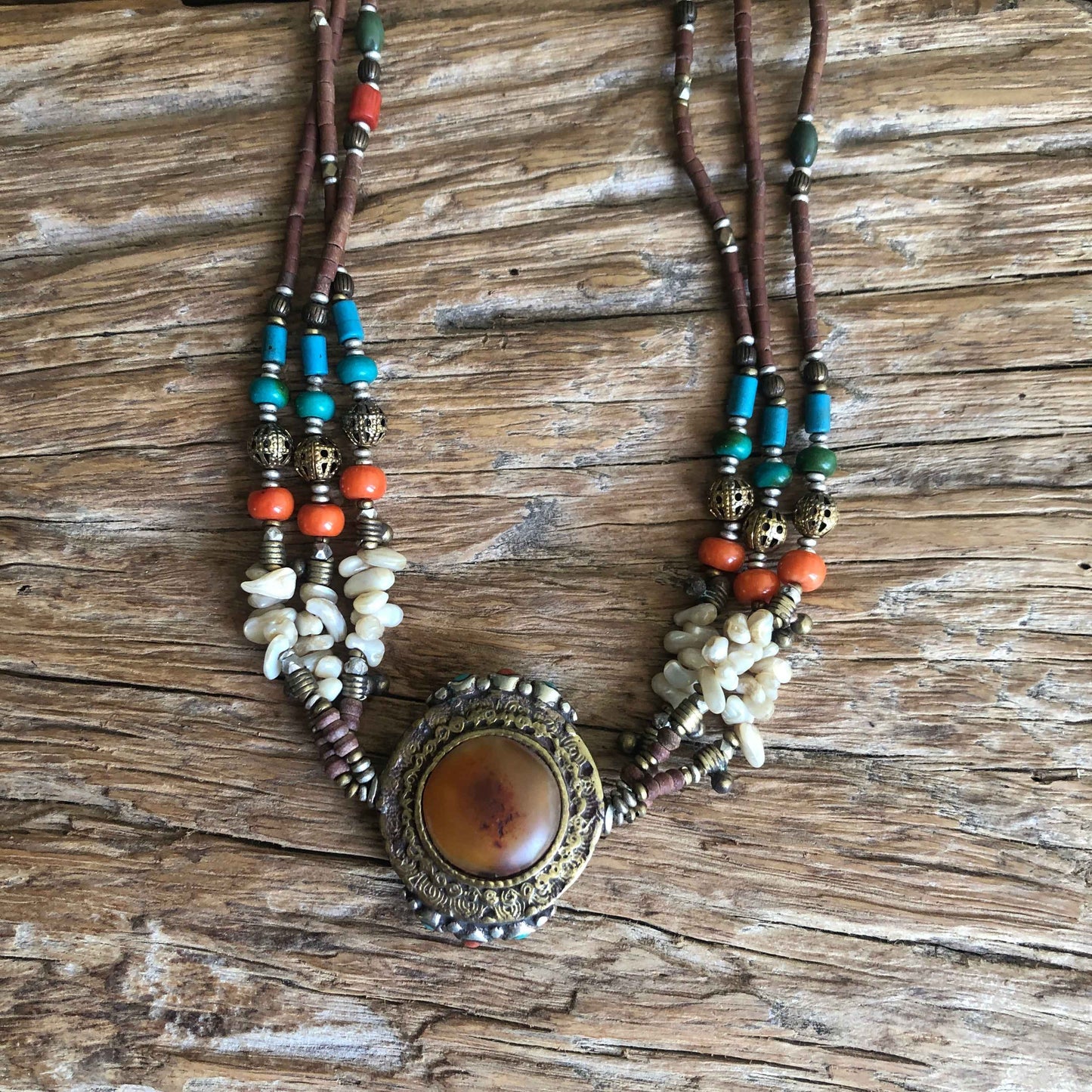 Vintage Carnelian Medalione Short Necklace