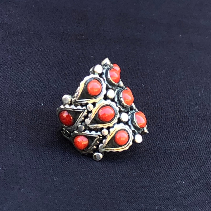 Multi Stone Solid Silver Ring