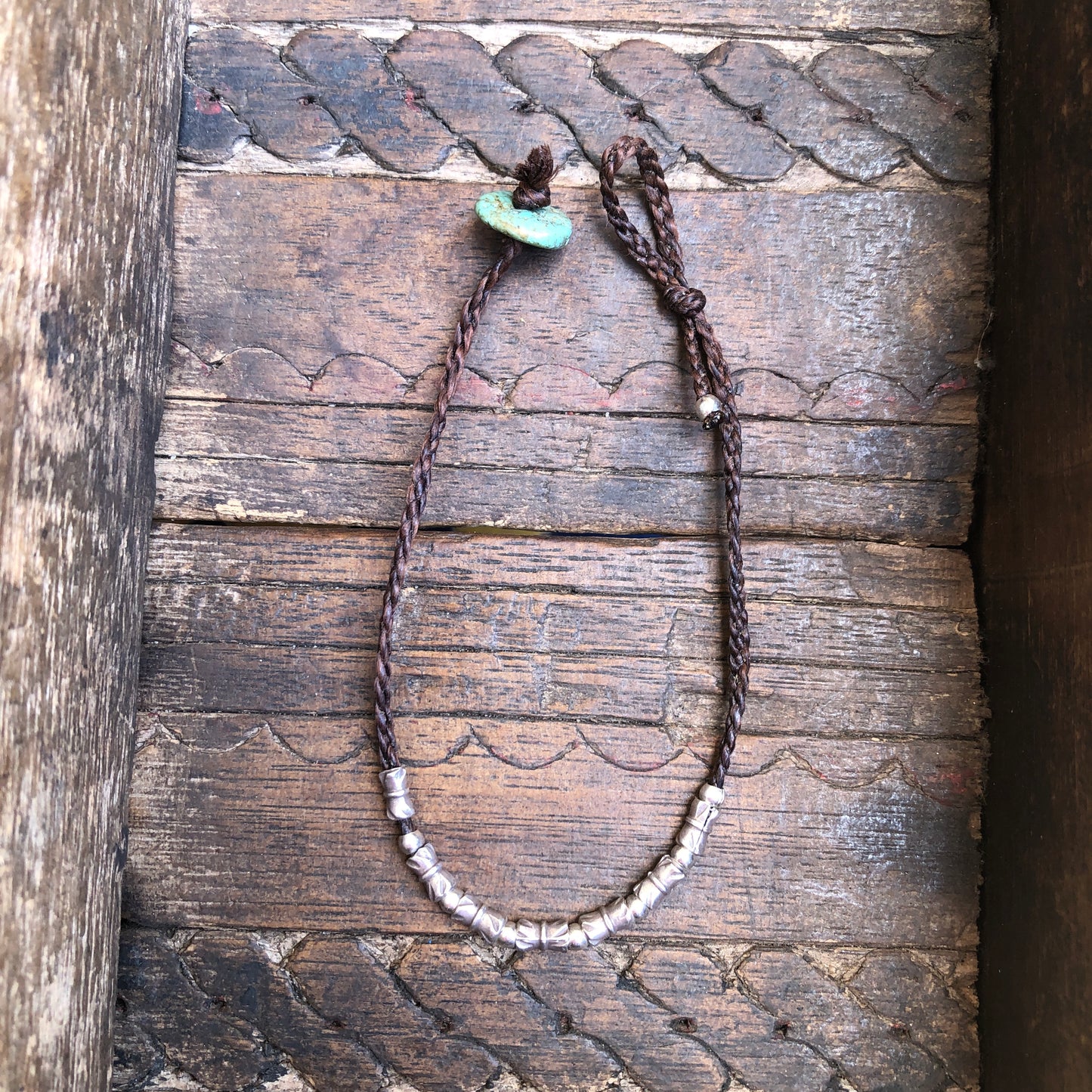 Hilltribe Silver Turquoise Adjustable Bracelet