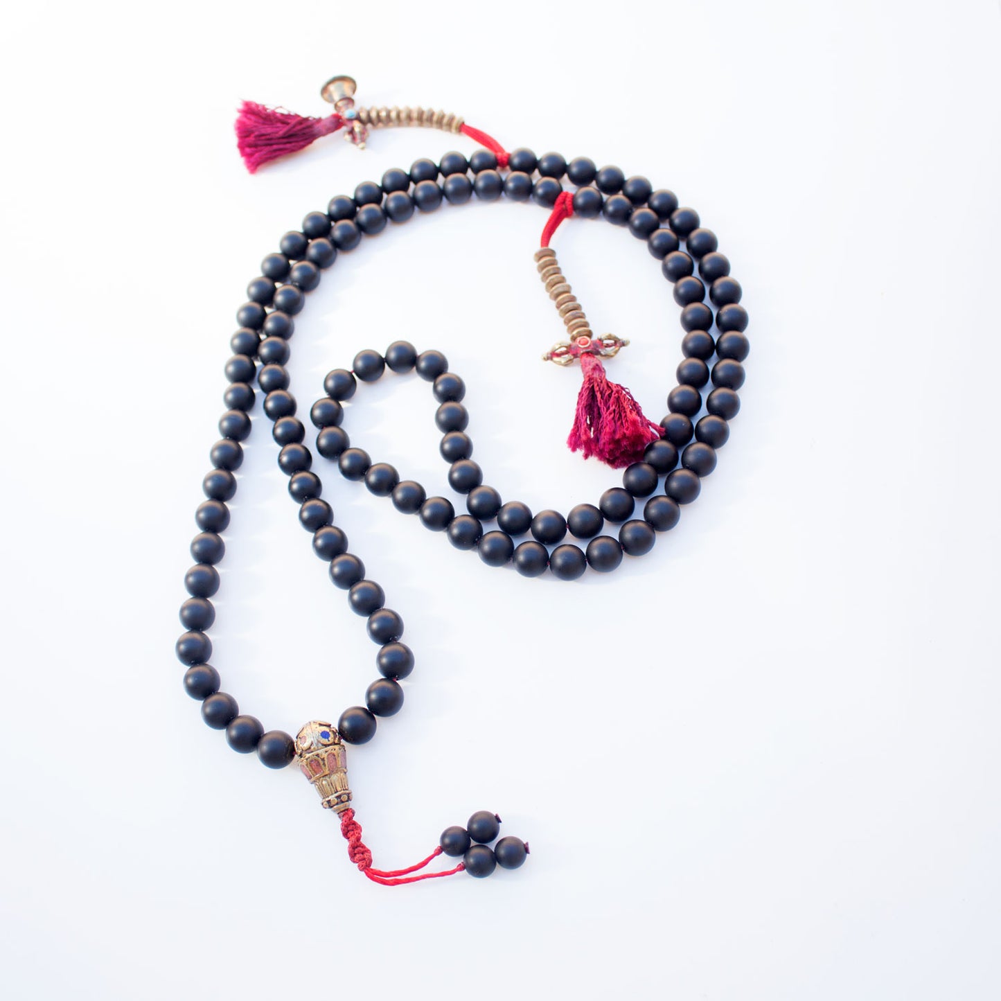 Black Onyx Mala Beads Necklace