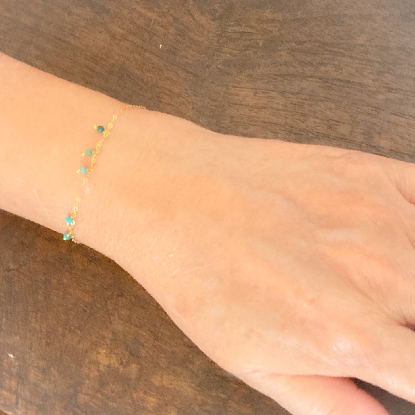 Turquoise Beads Gold Fill Bracelet