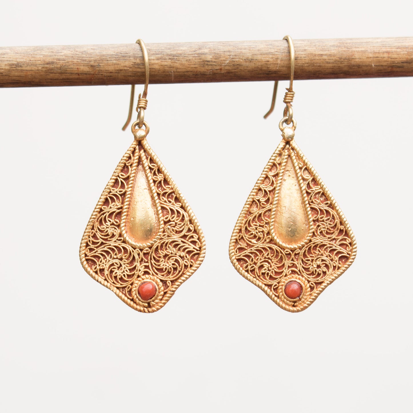Coral Dangle Earrings
