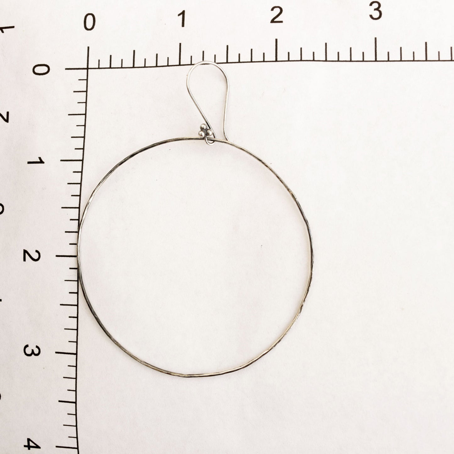 Hammered Sterling Silver Large Hoop Earrings