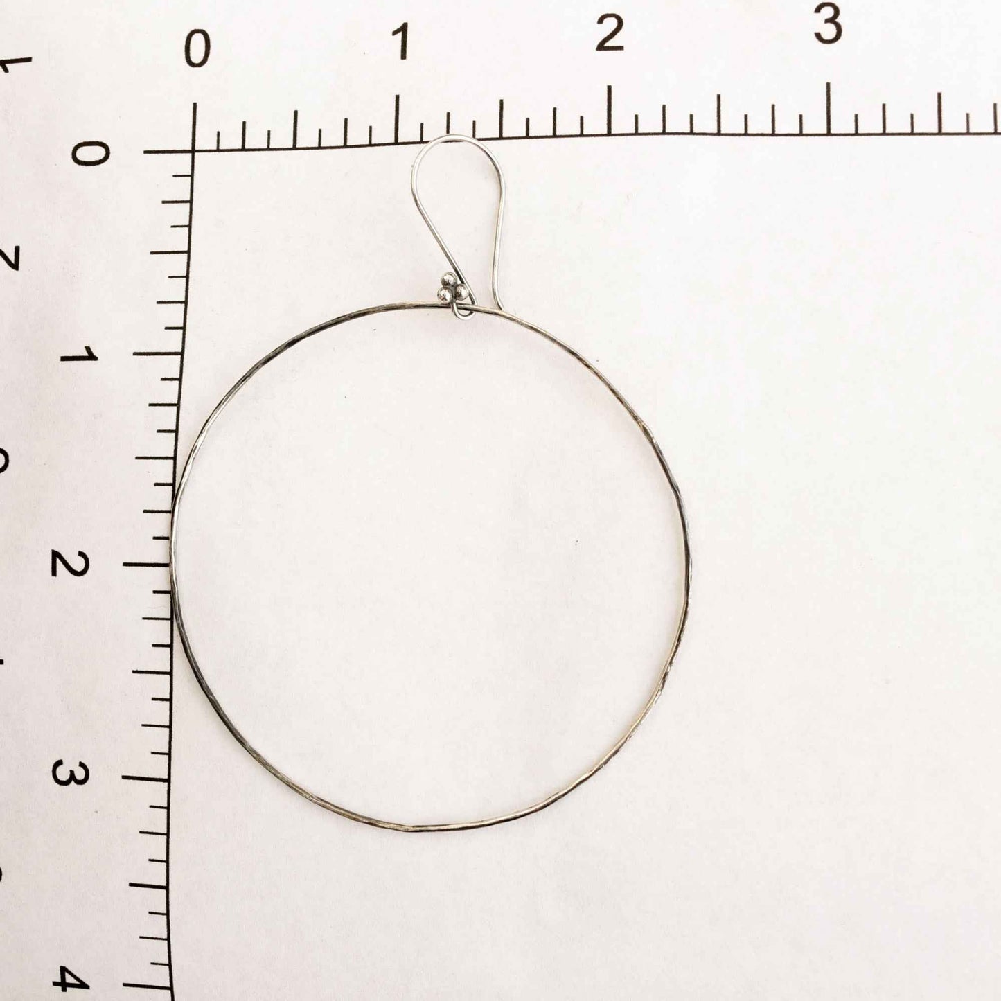 Hammered Sterling Silver Large Hoop Earrings