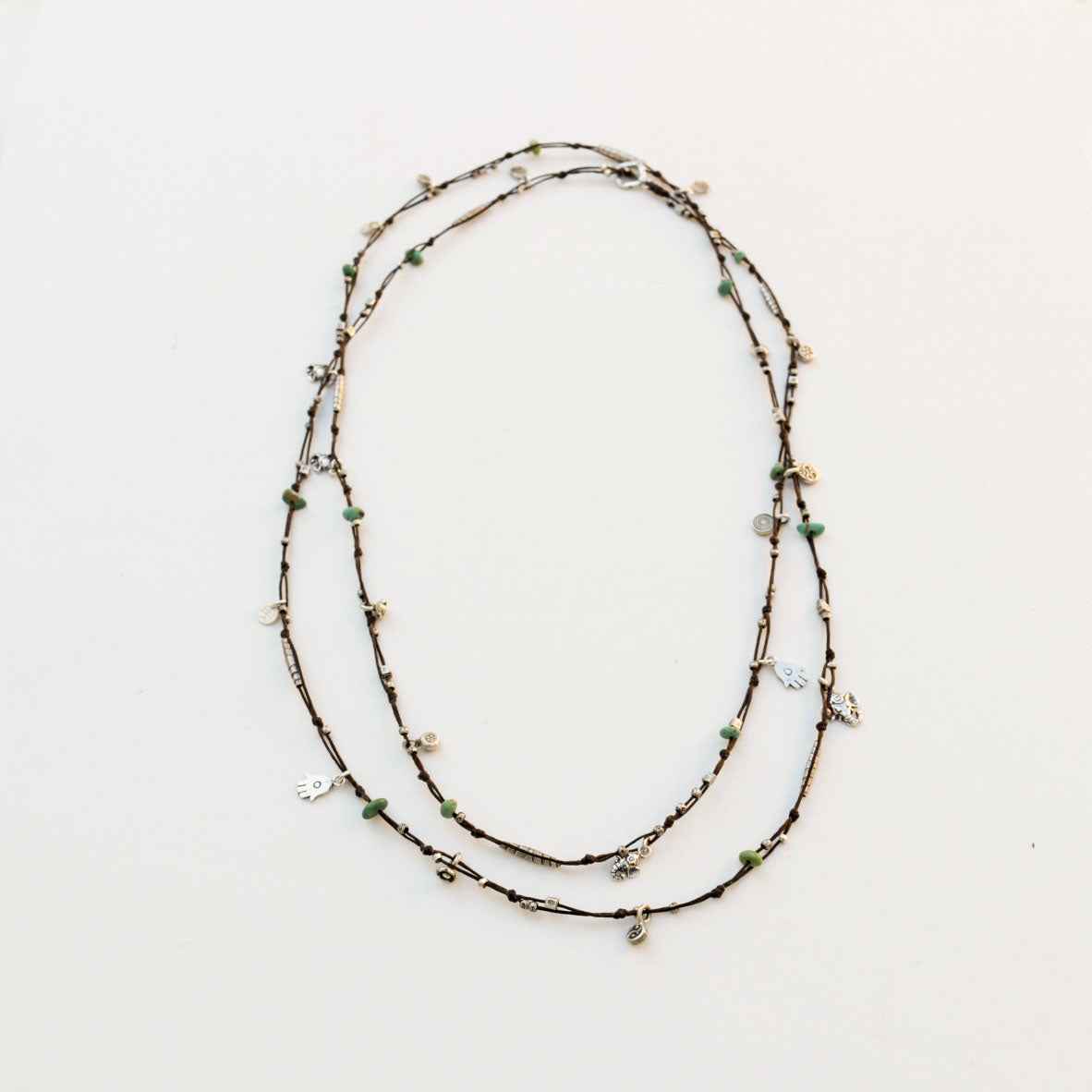 Silver charms necklace