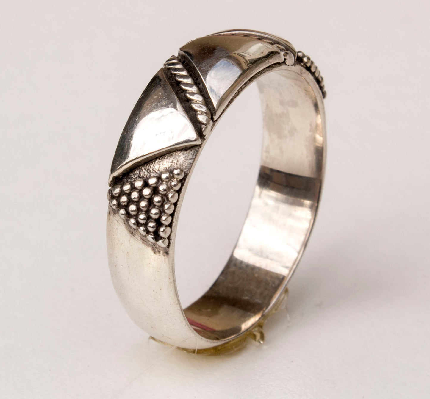Twisted Wire Granules Silver Ring