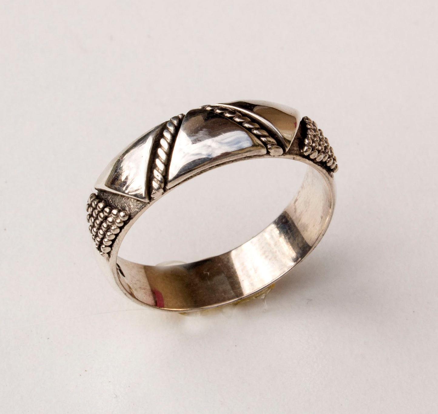 Twisted Wire Granules Silver Ring