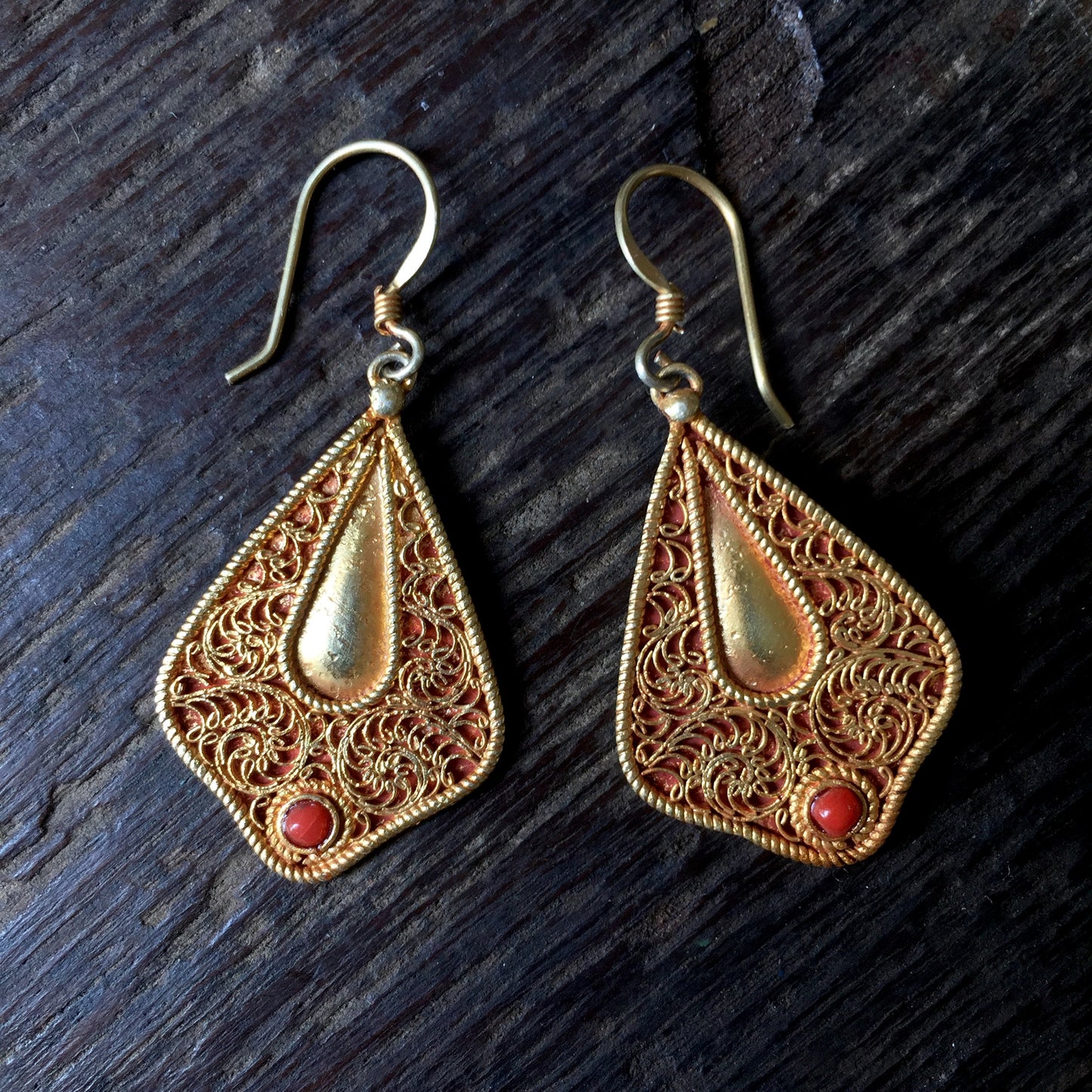 Coral Dangle Earrings