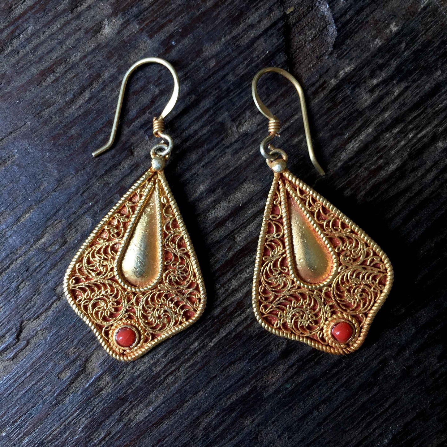 Coral Dangle Earrings