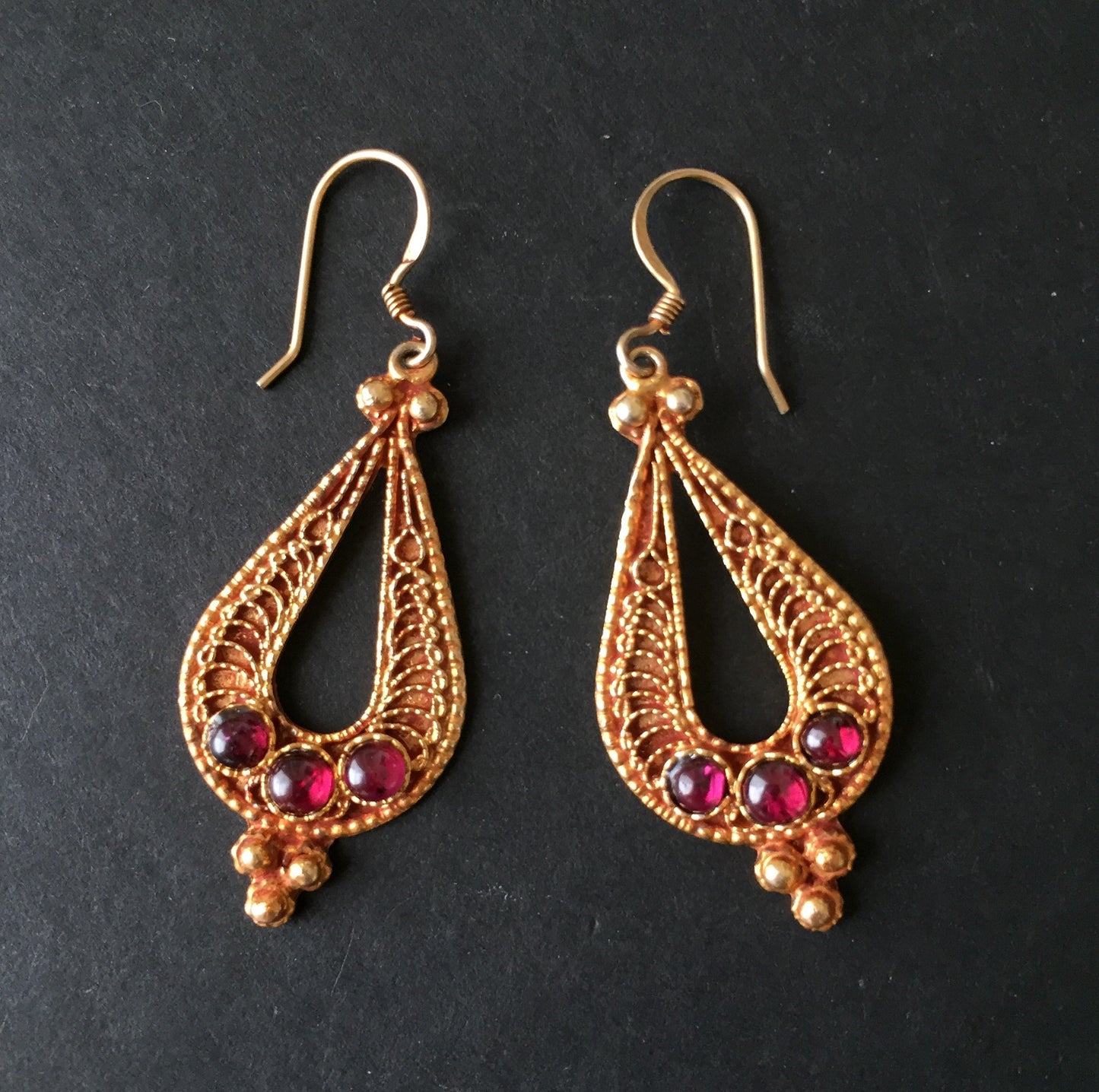 Garnet Teardrop Earrings