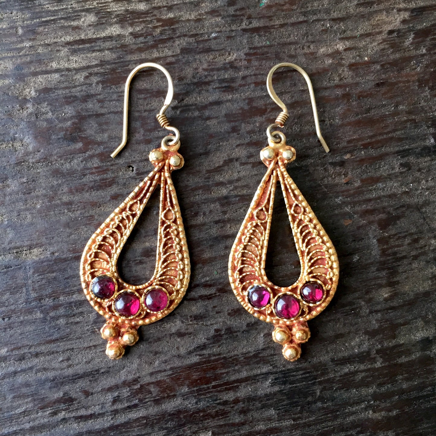 Garnet Teardrop Earrings
