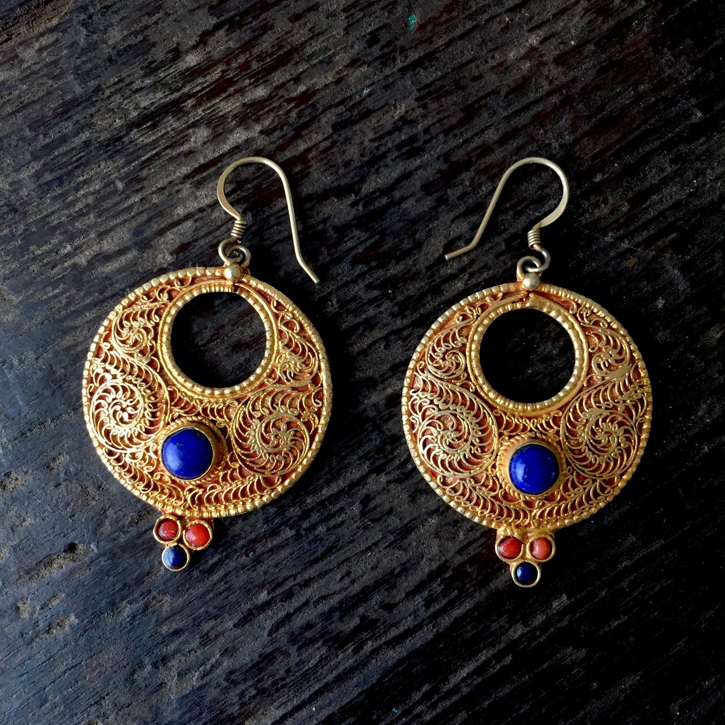 lapis lazuli dangle earrings
