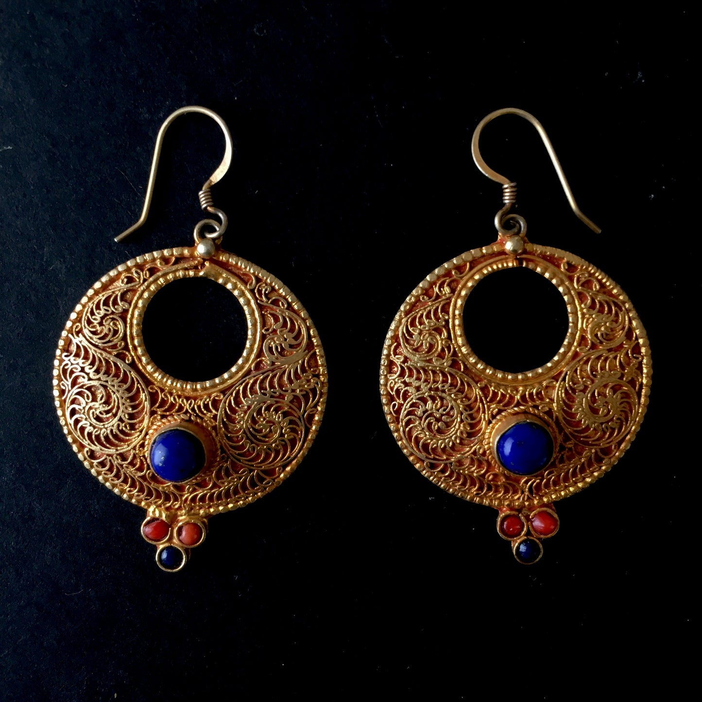 Lapis Lazuli Filigree Earrings