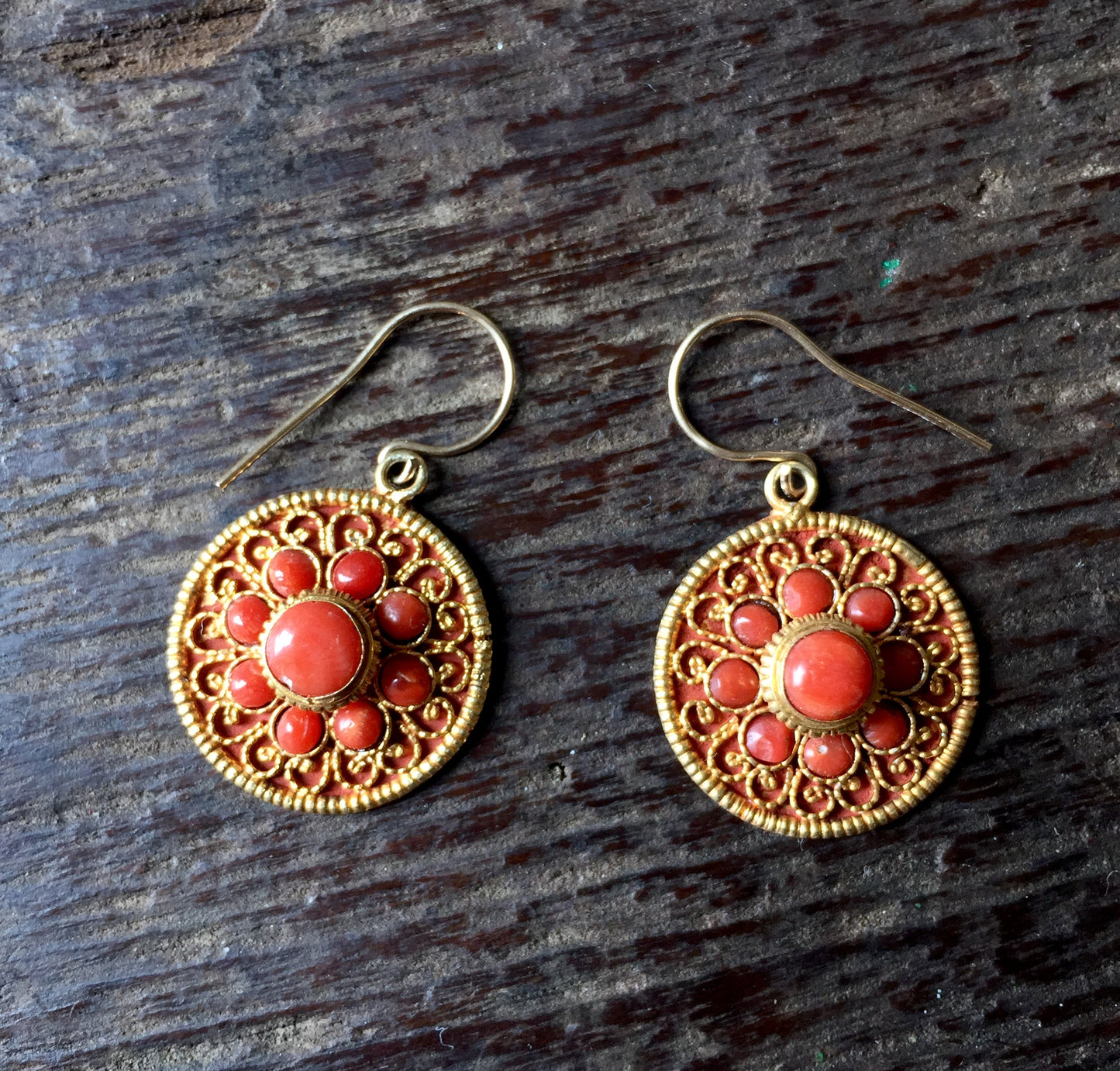 Coral Dangle Earrings