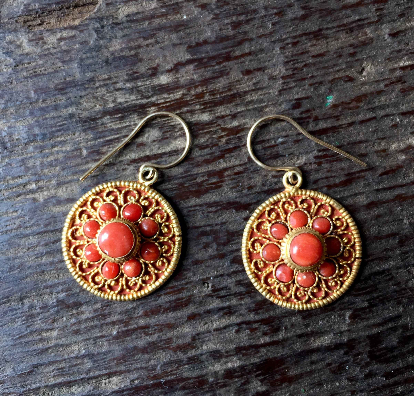 Coral Dangle Earrings