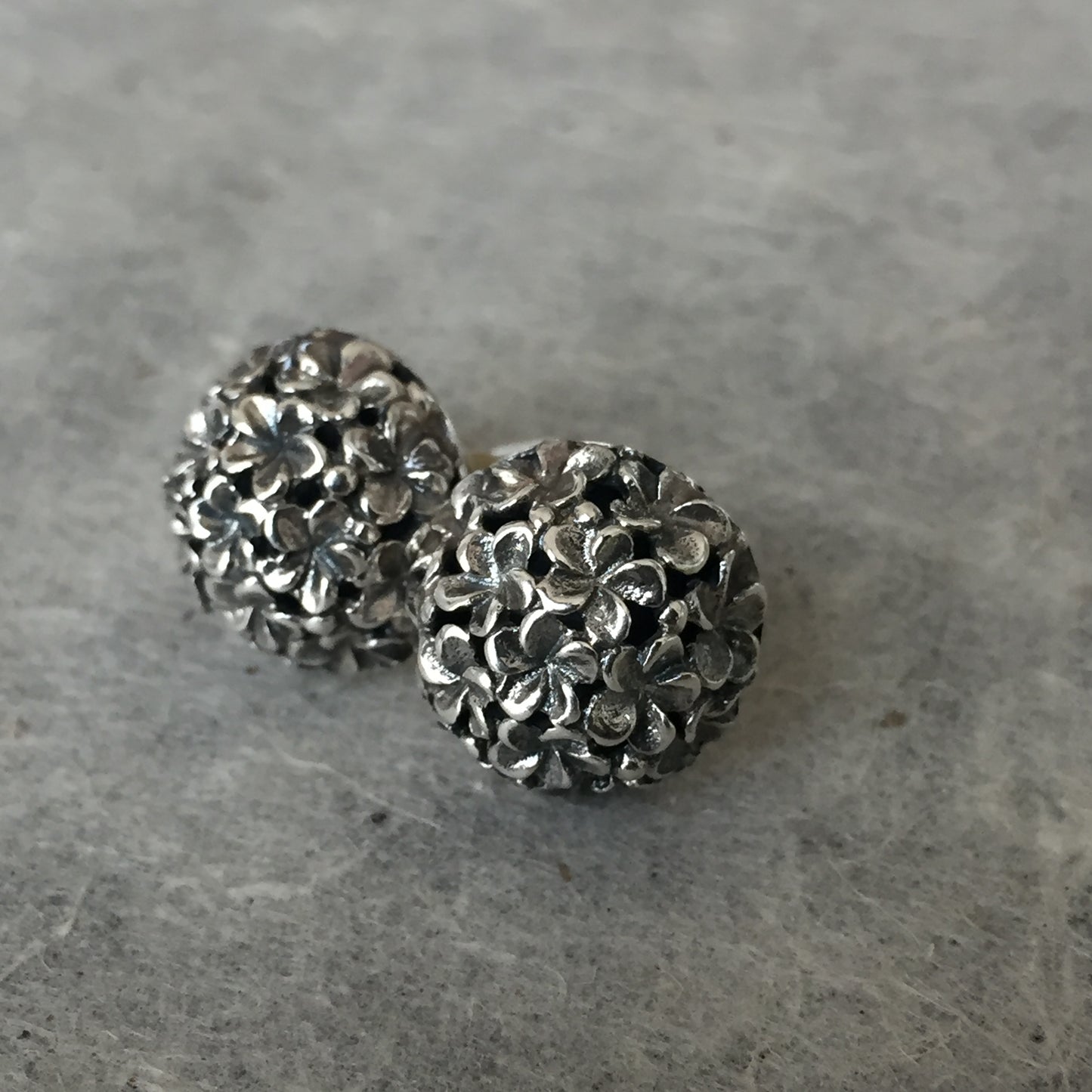 Plumeria Sterling Silver Stud Earrings