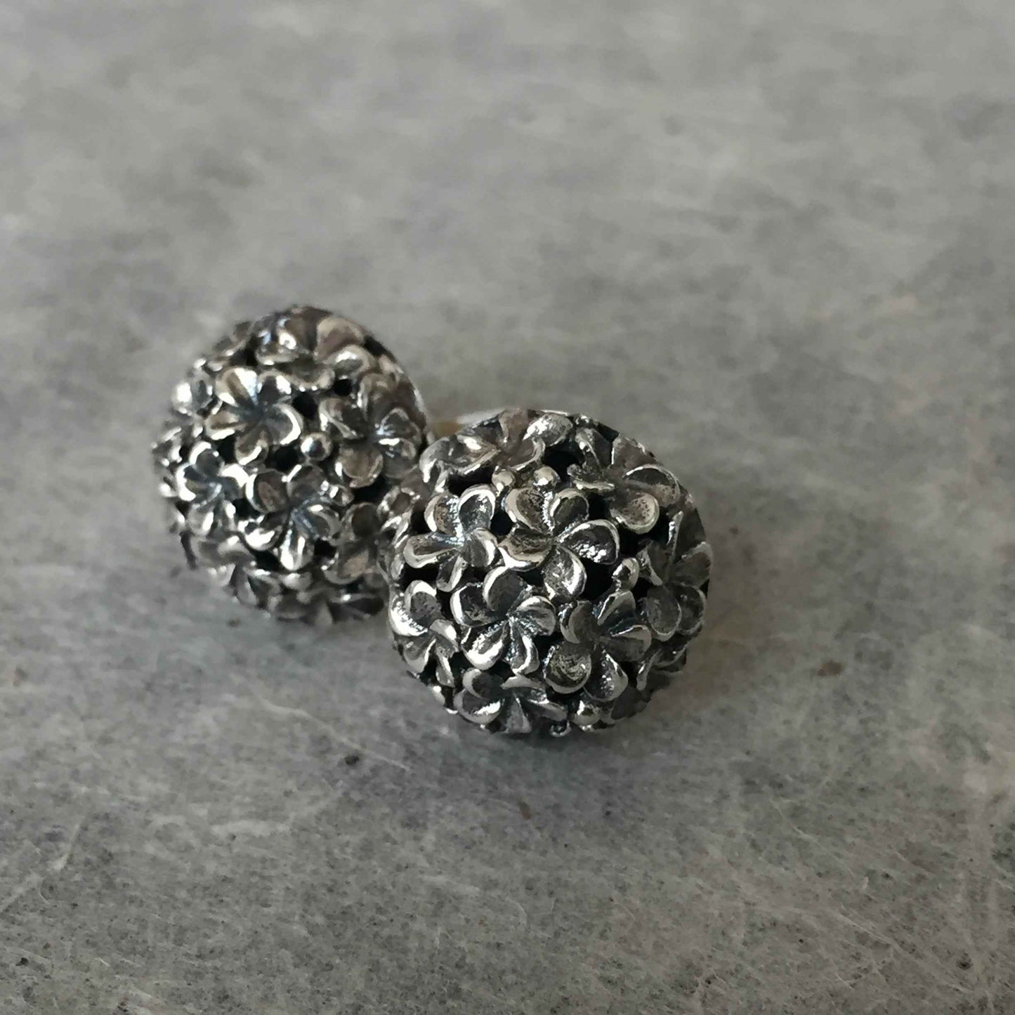Plumeria Sterling Silver Stud Earrings