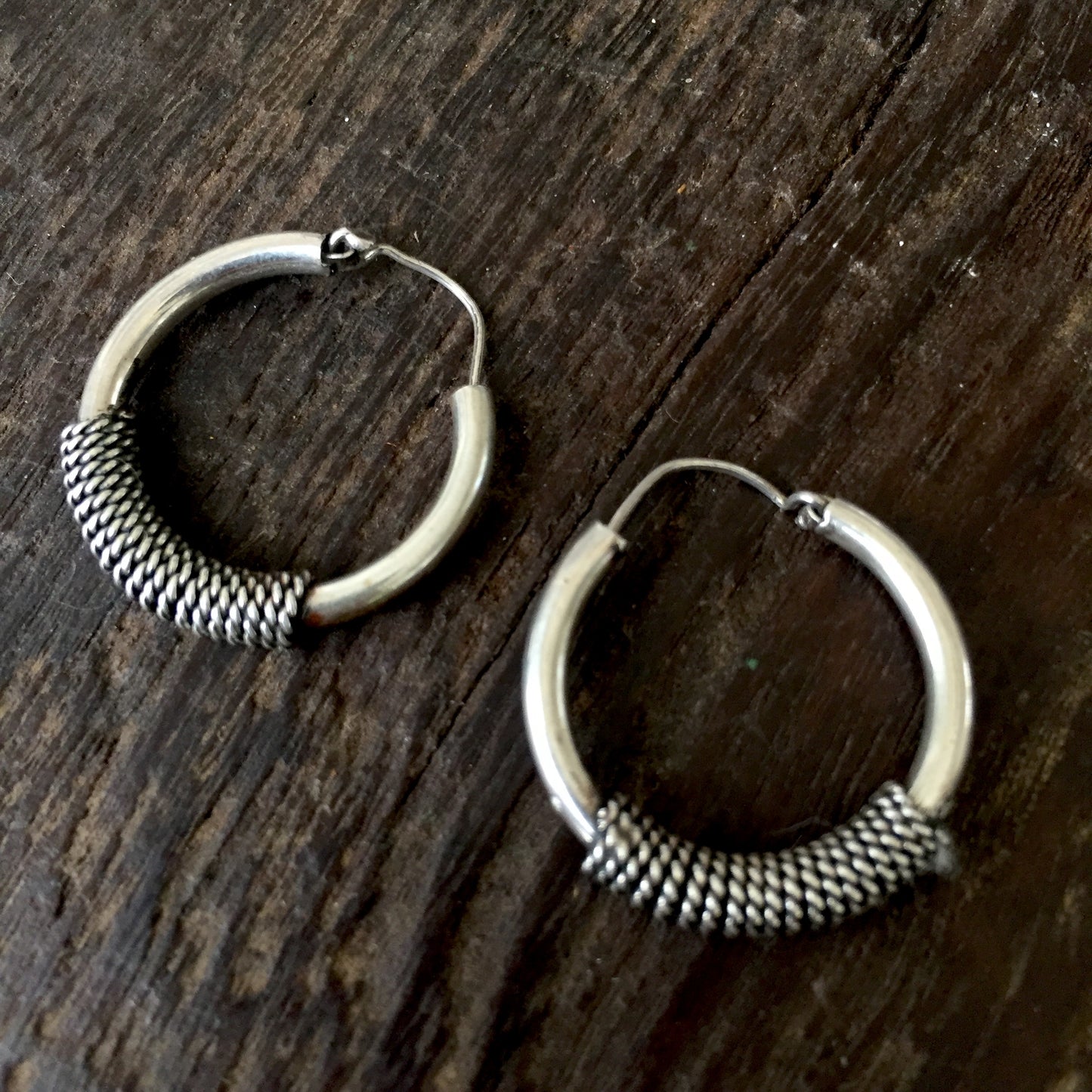 Twisted Wire Hoop Earrings