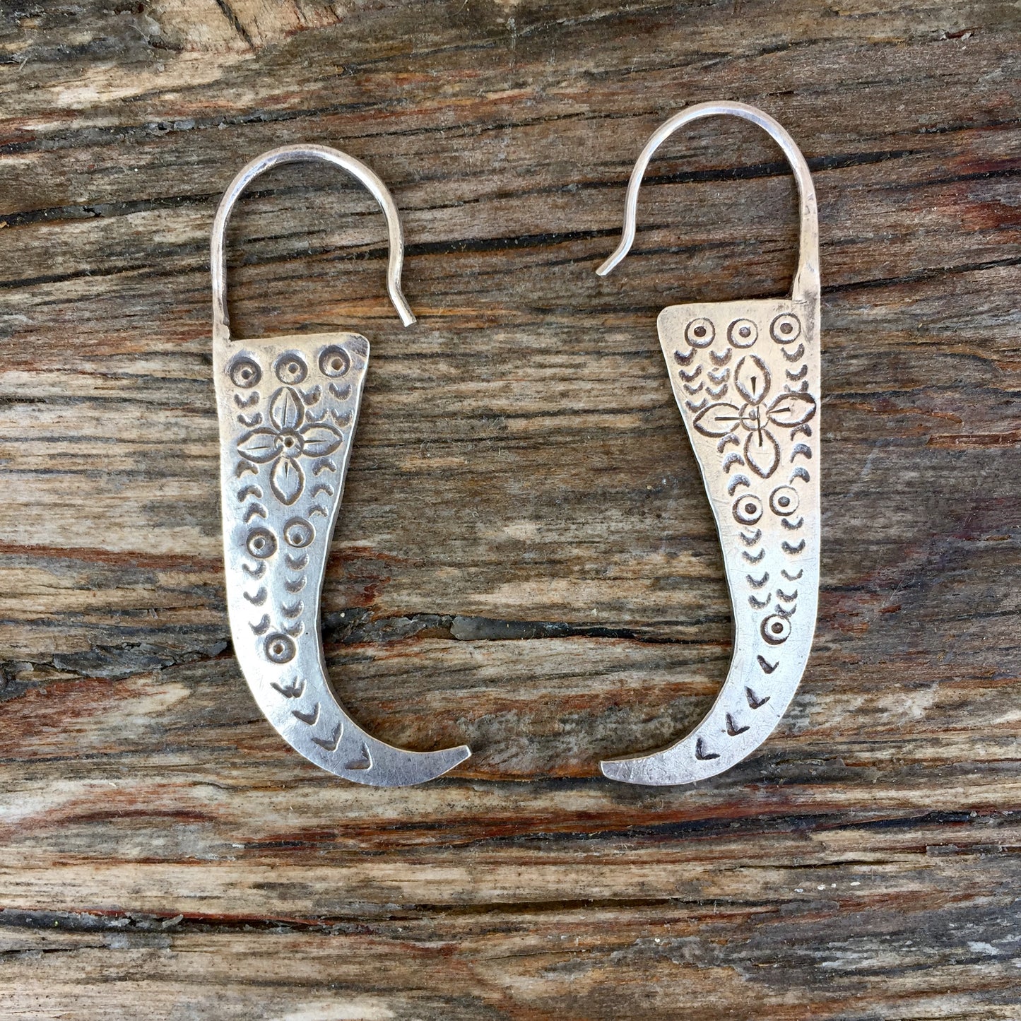 Etched Silver Earrings