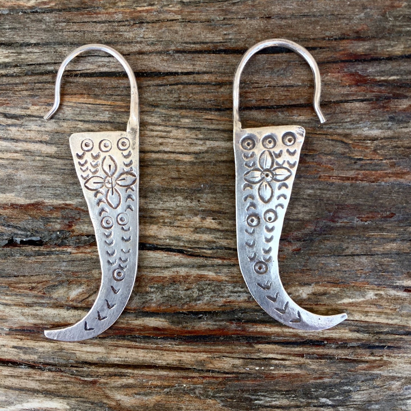 Etched Silver Earrings