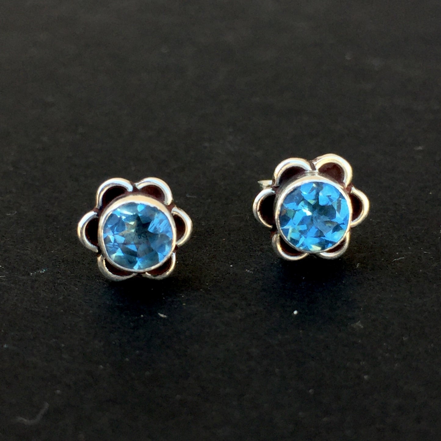 Blue Topaz Stud Earrings