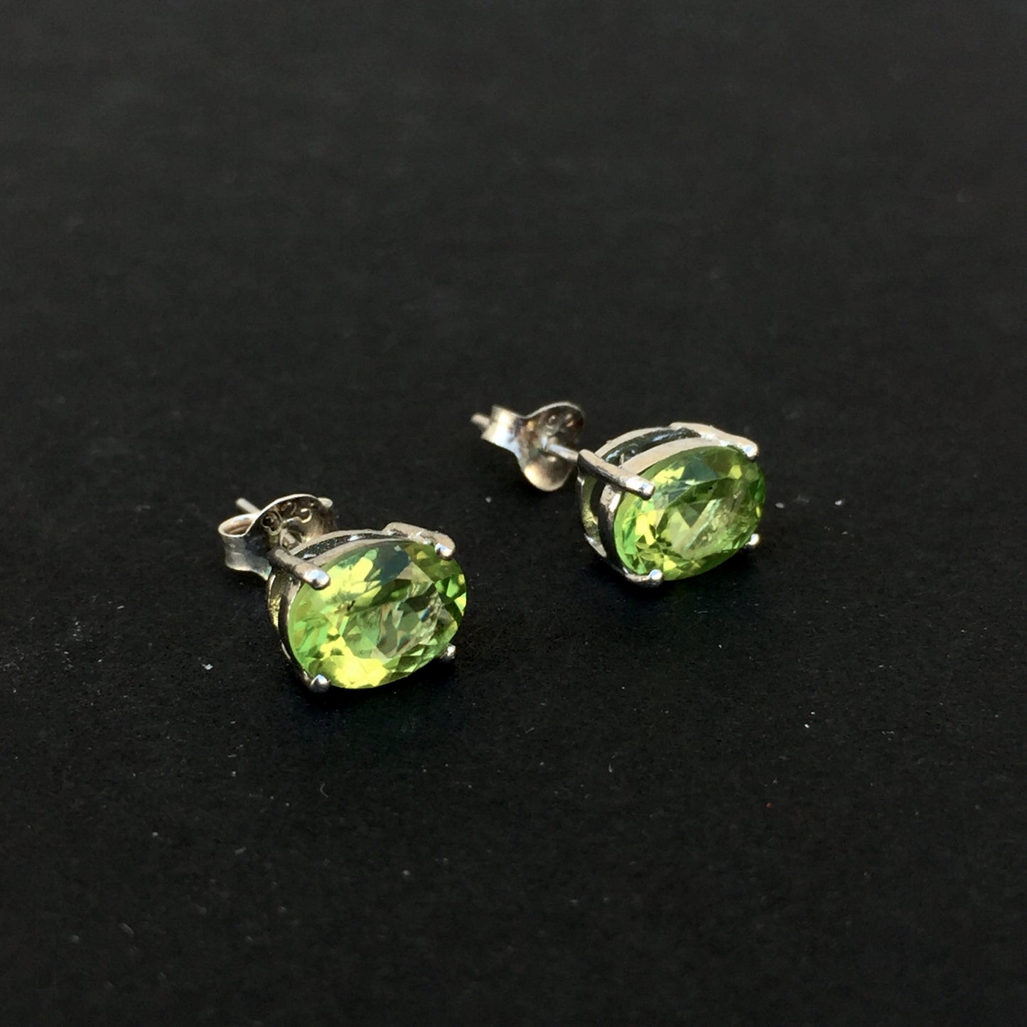 Faceted Peridot Stud Earrings