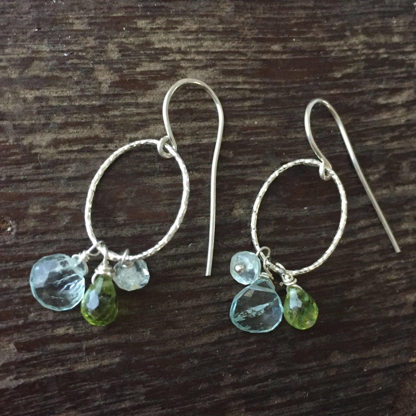 Aquamarine Dangle Silver Earrings