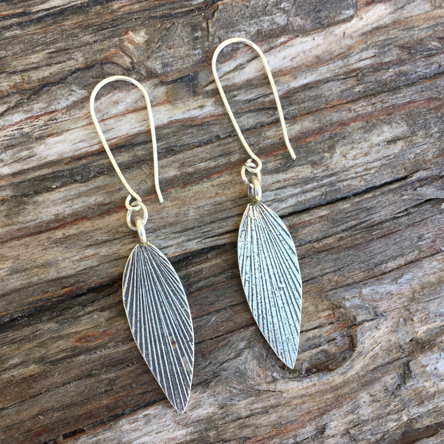 Silver Leaf Dangle Earrings