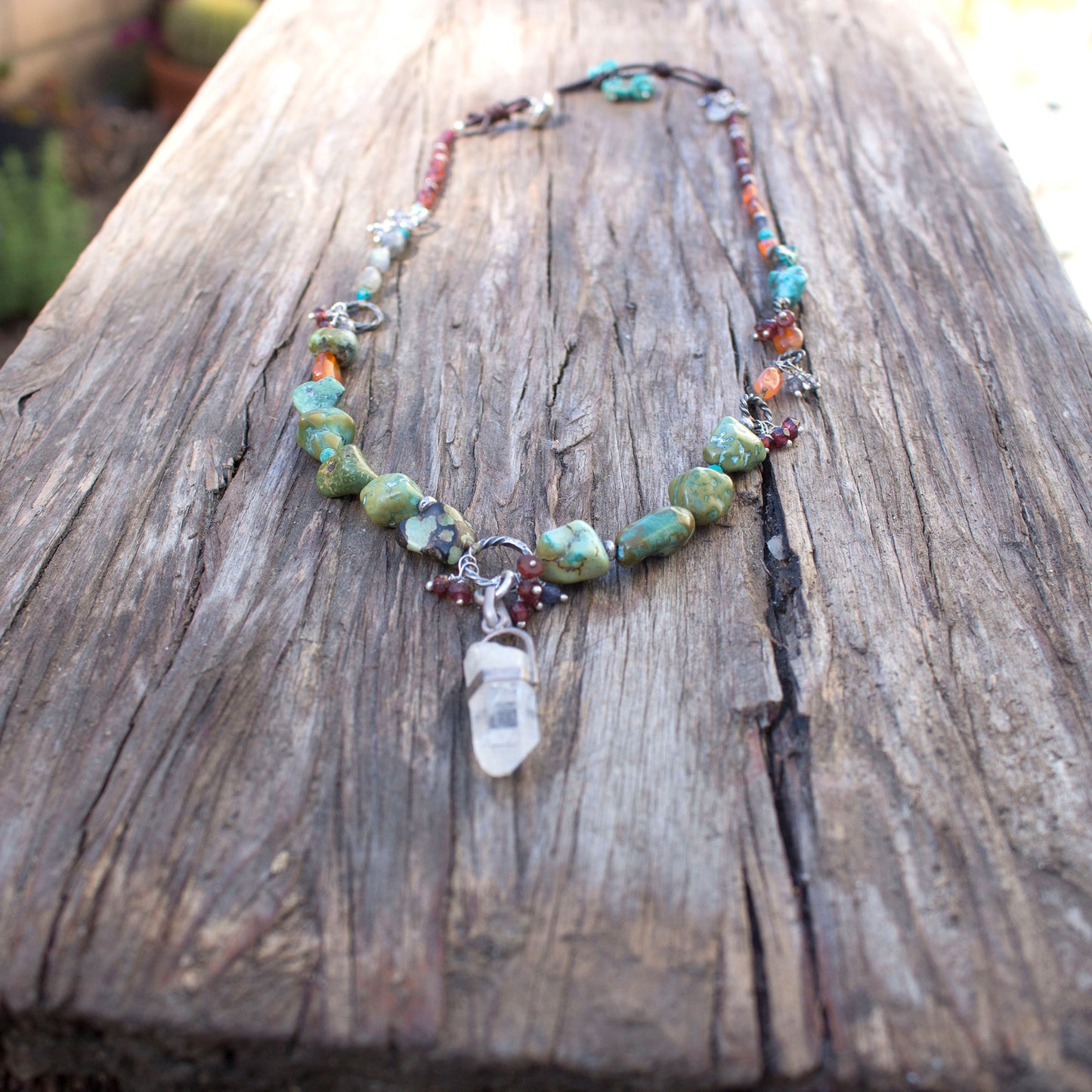 Himalayan Quartz Turquoise Rock Necklace