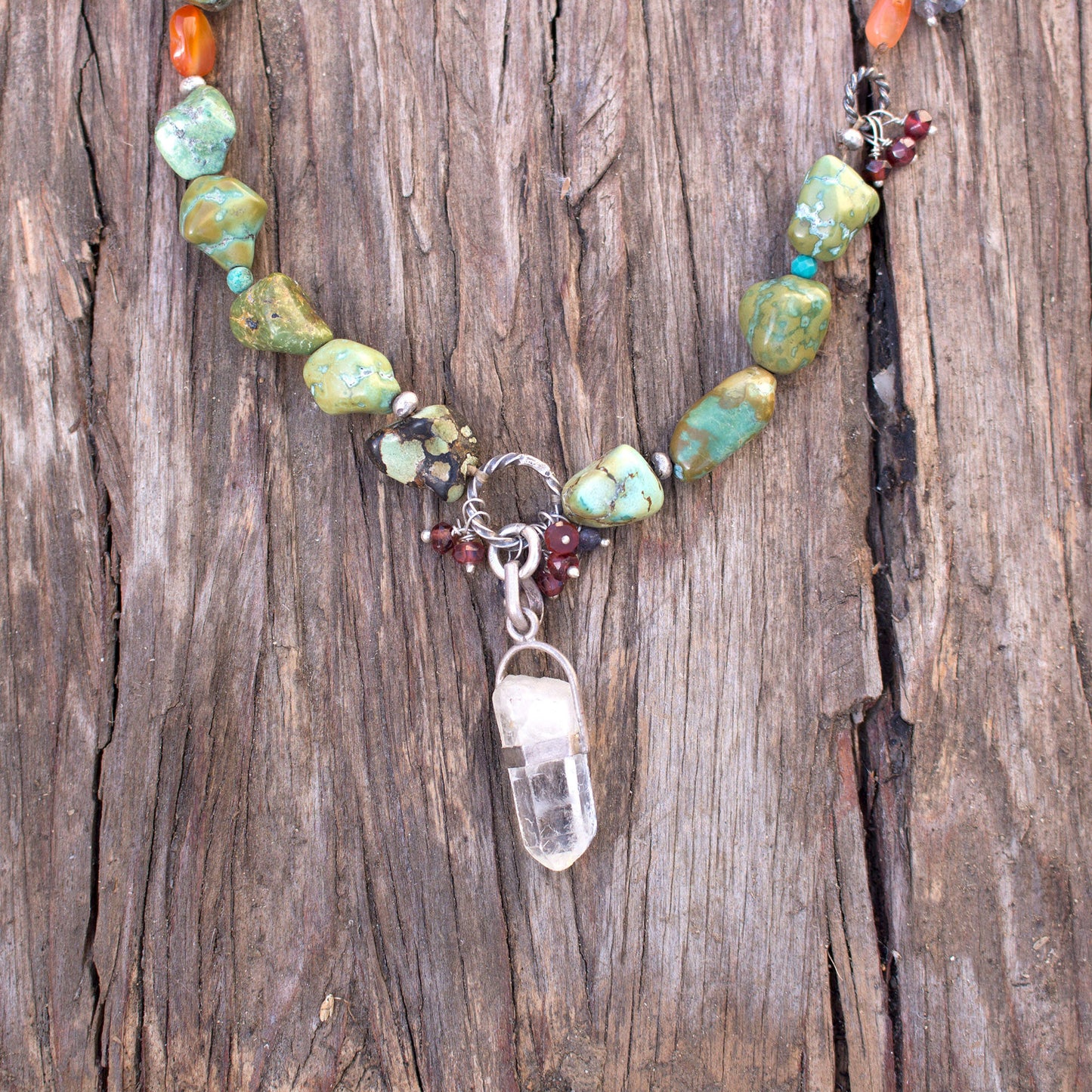 Himalayan Quartz Turquoise Rock Necklace