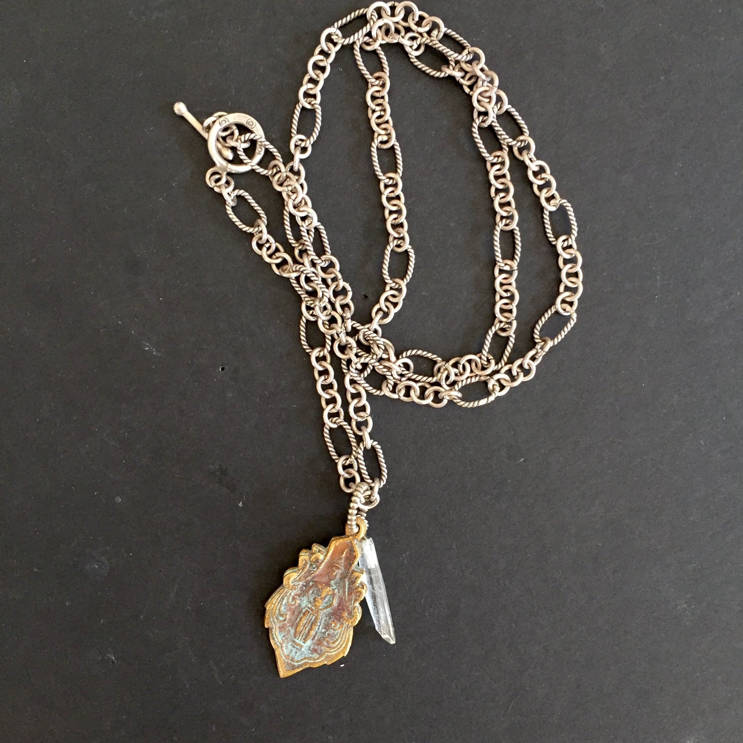 Crystal Point Sterling Silver Chain Necklace