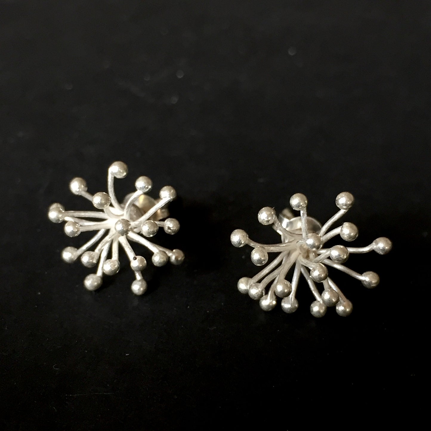 Silver Sea Urchin Stud Earrings