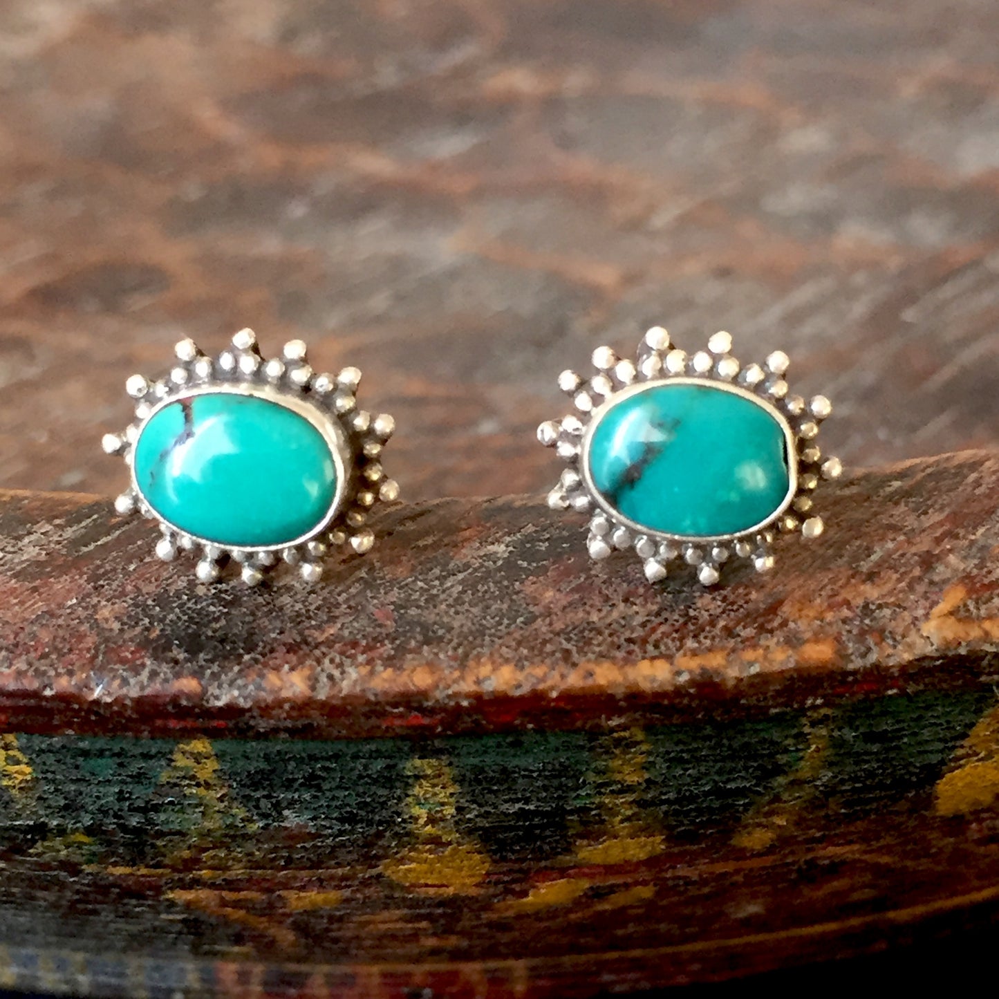 Granulated Sterling Silver Stud Earrings