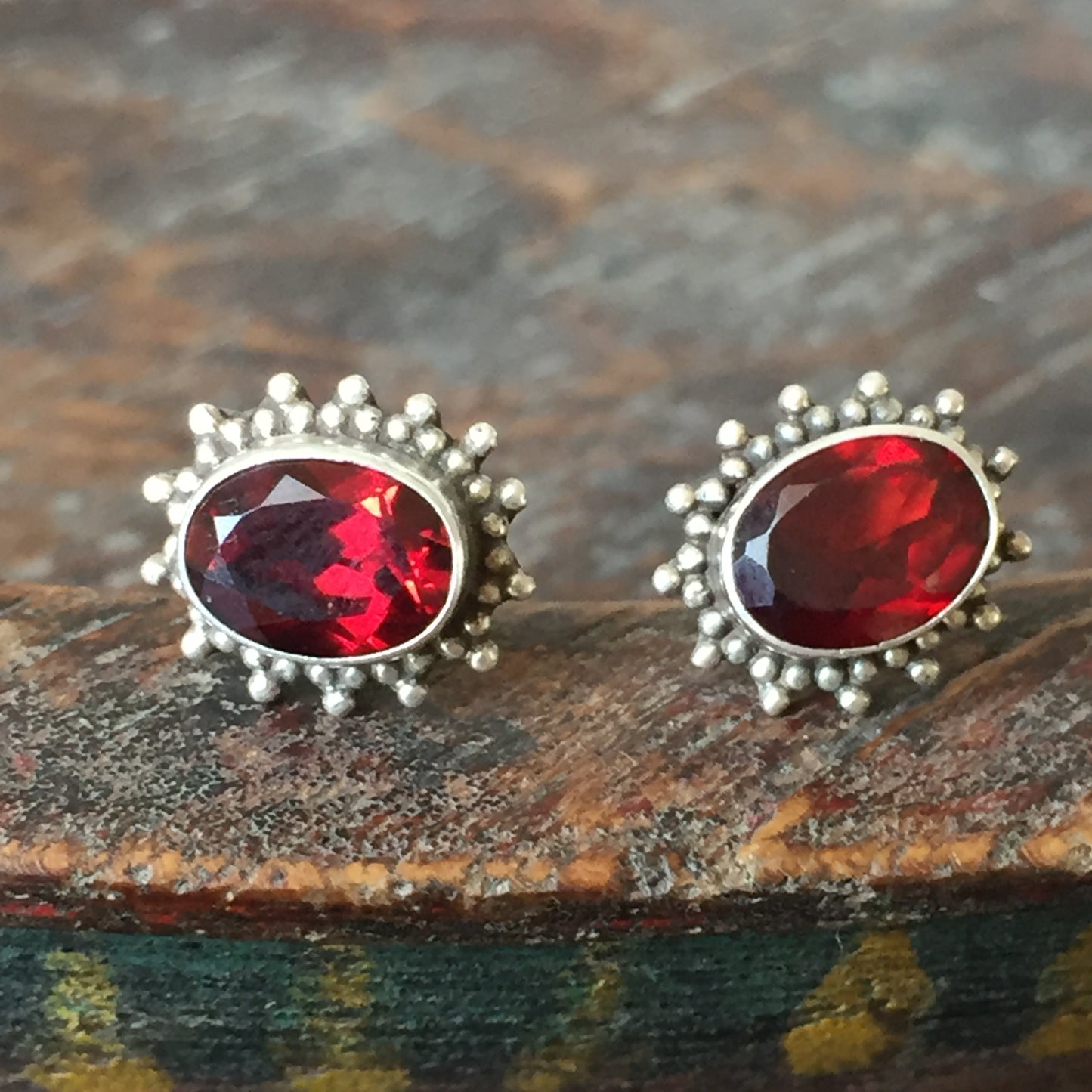 Granulated Sterling Silver Stud Earrings