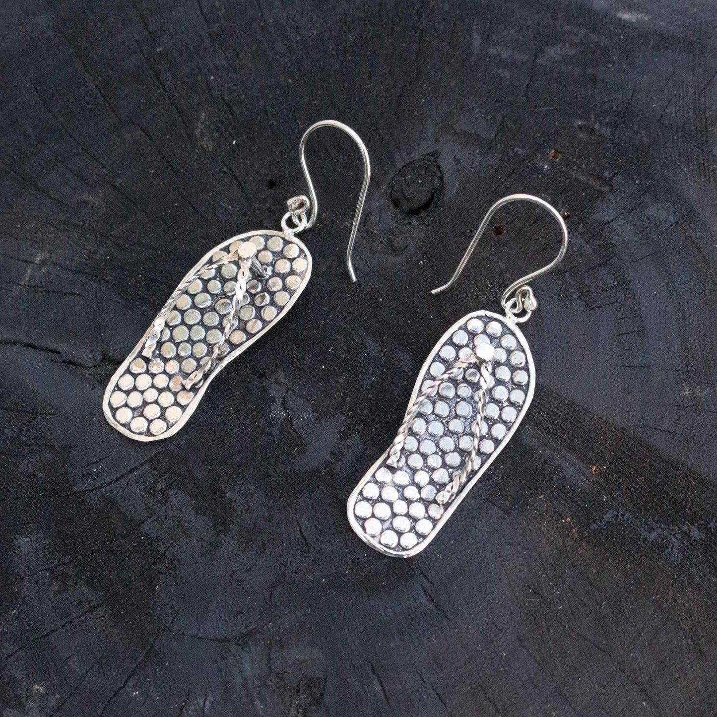 Sterling Silver Dangle Sandal Earrings