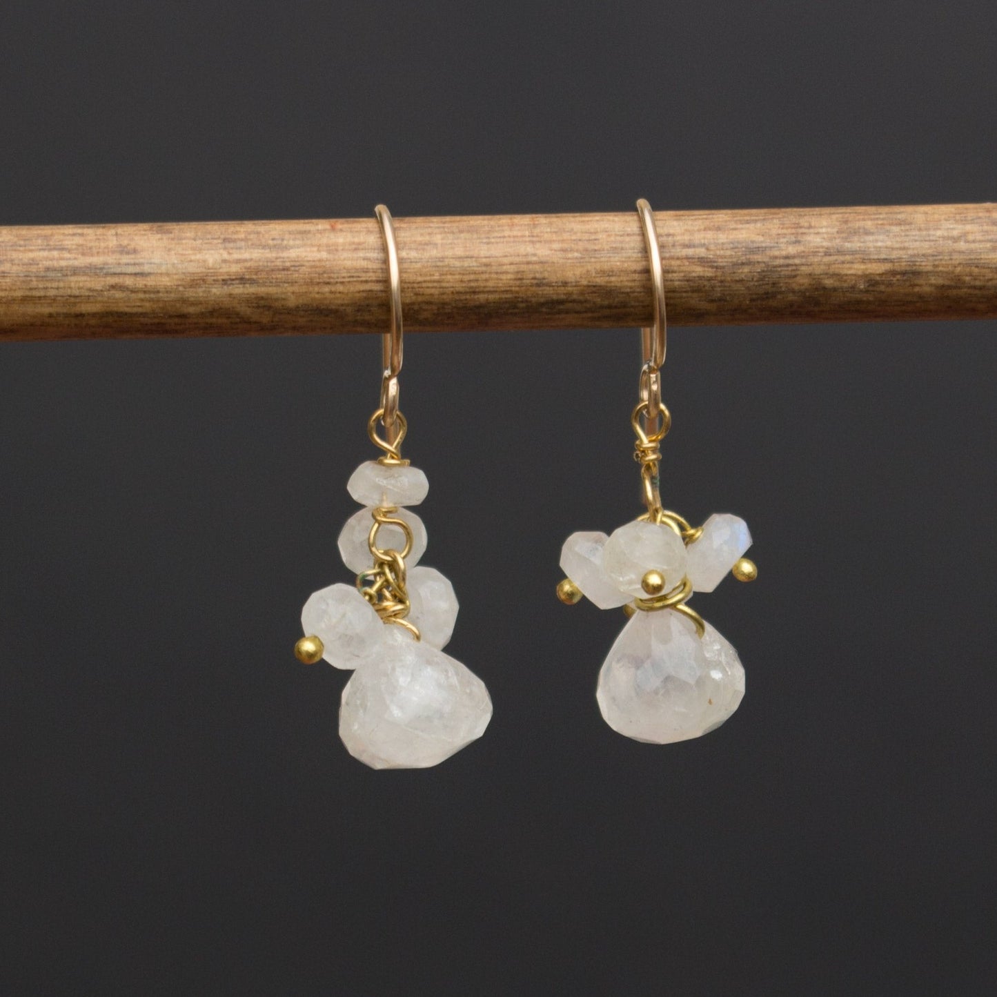 Rainbow Moonstone Dangle And Drop Earrings