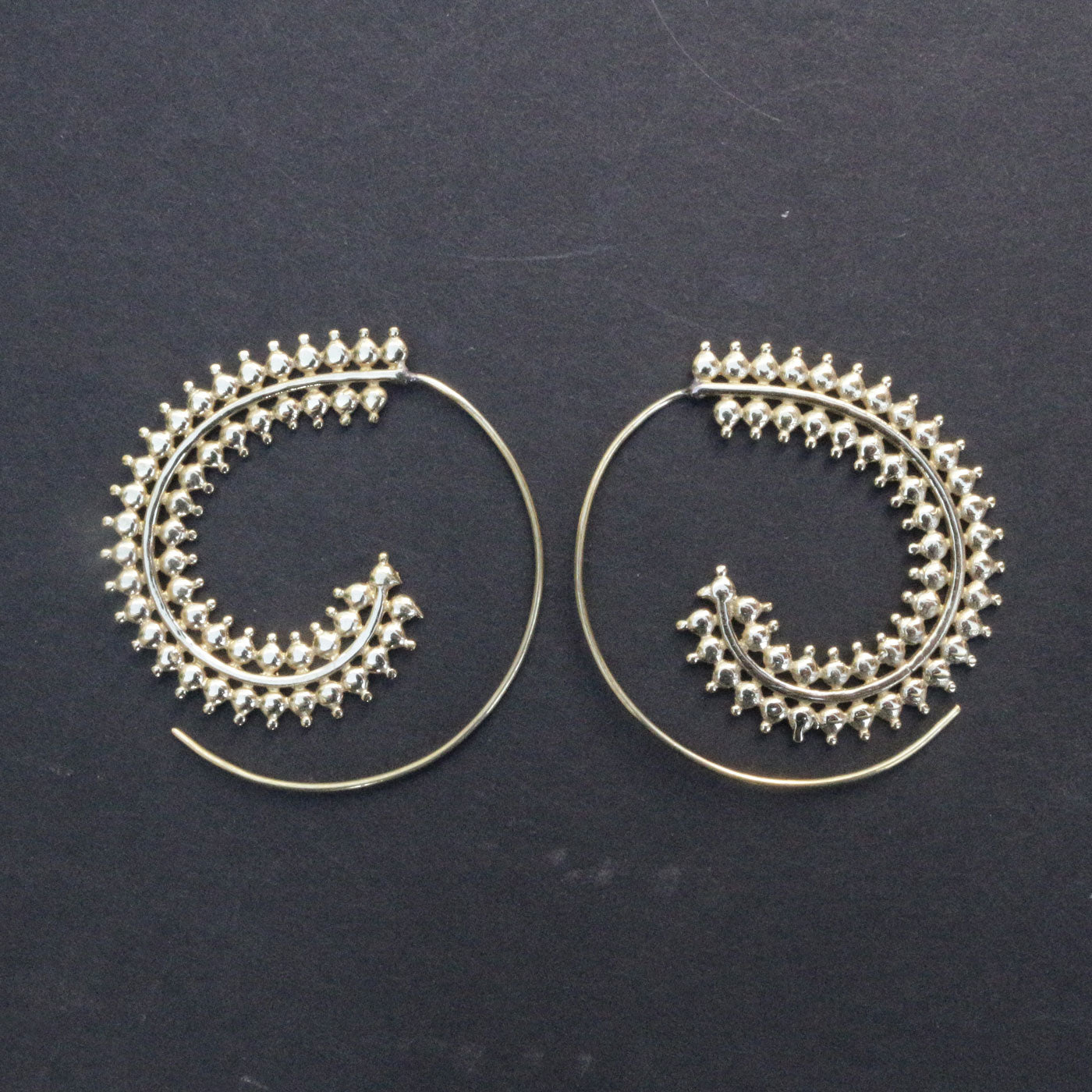 Spiral brass earrings