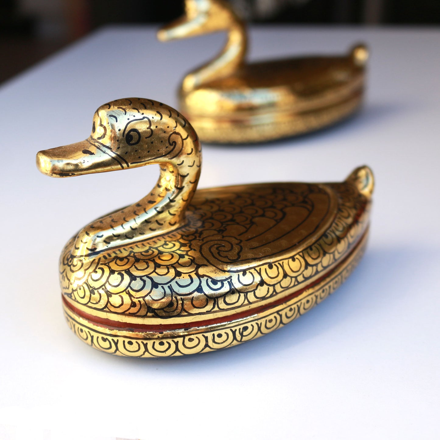 Vintage Lacquered Gold Box