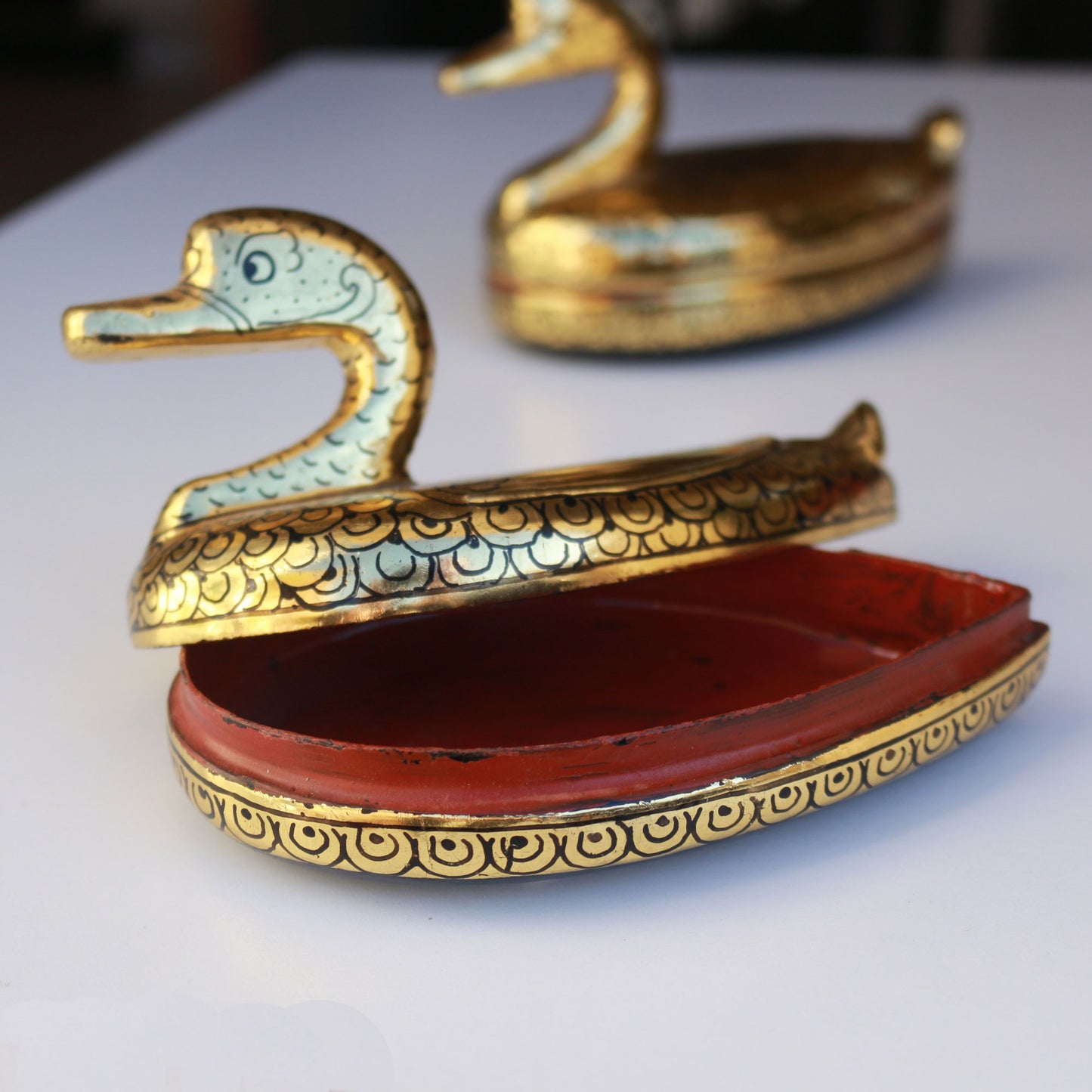 Vintage Lacquered Gold Box
