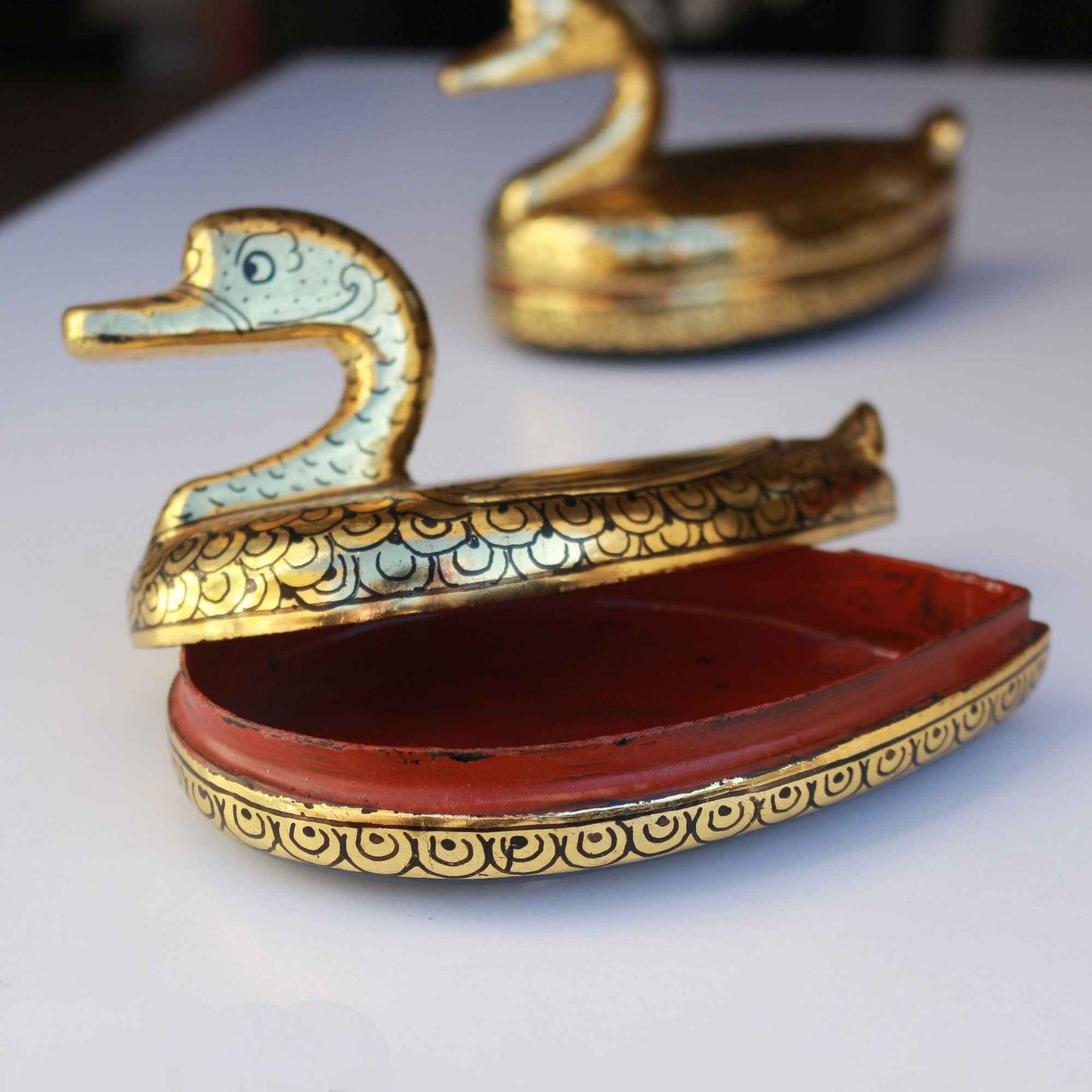 Vintage Lacquered Gold Box