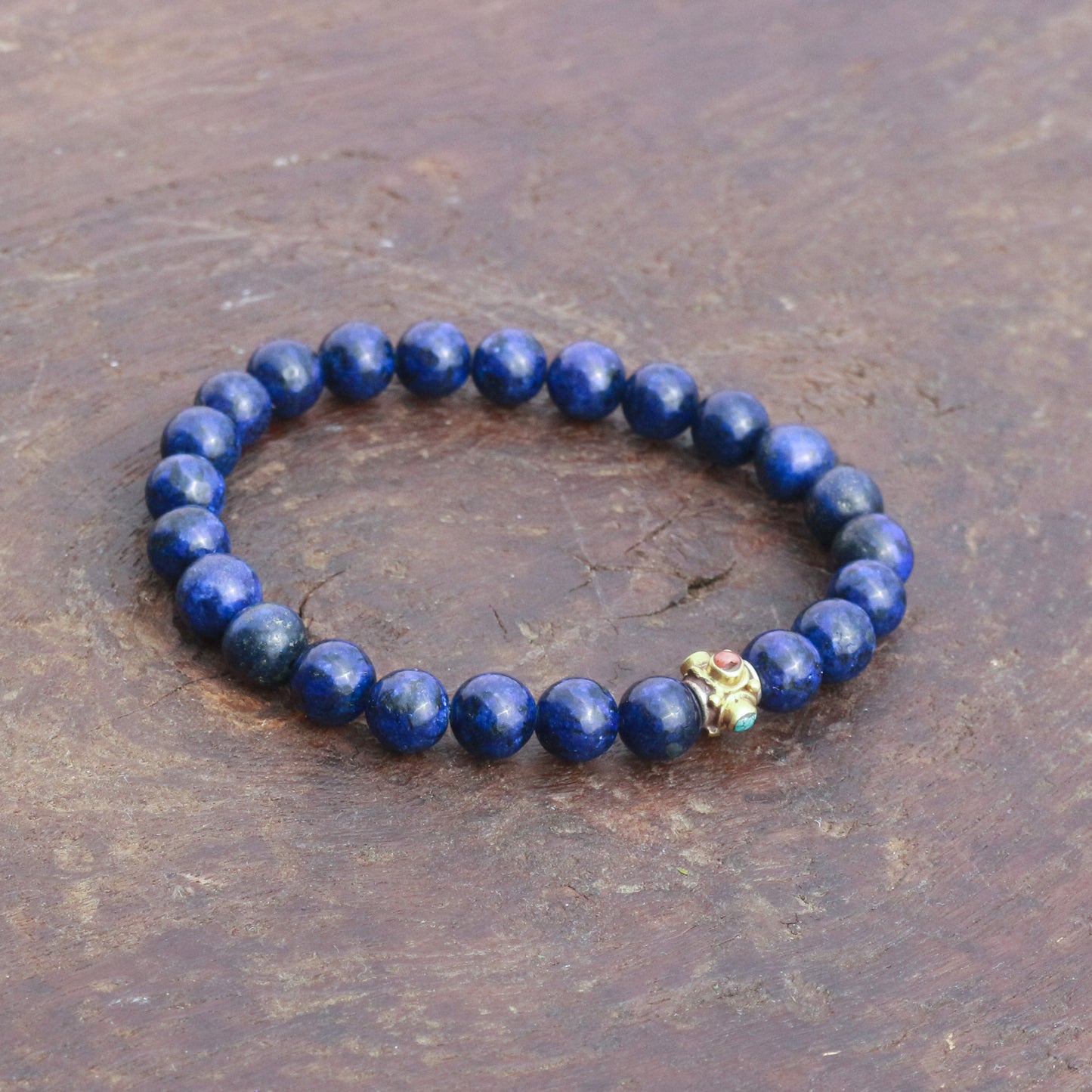 Lapis Lazuli Beads On stretchy Bracelet