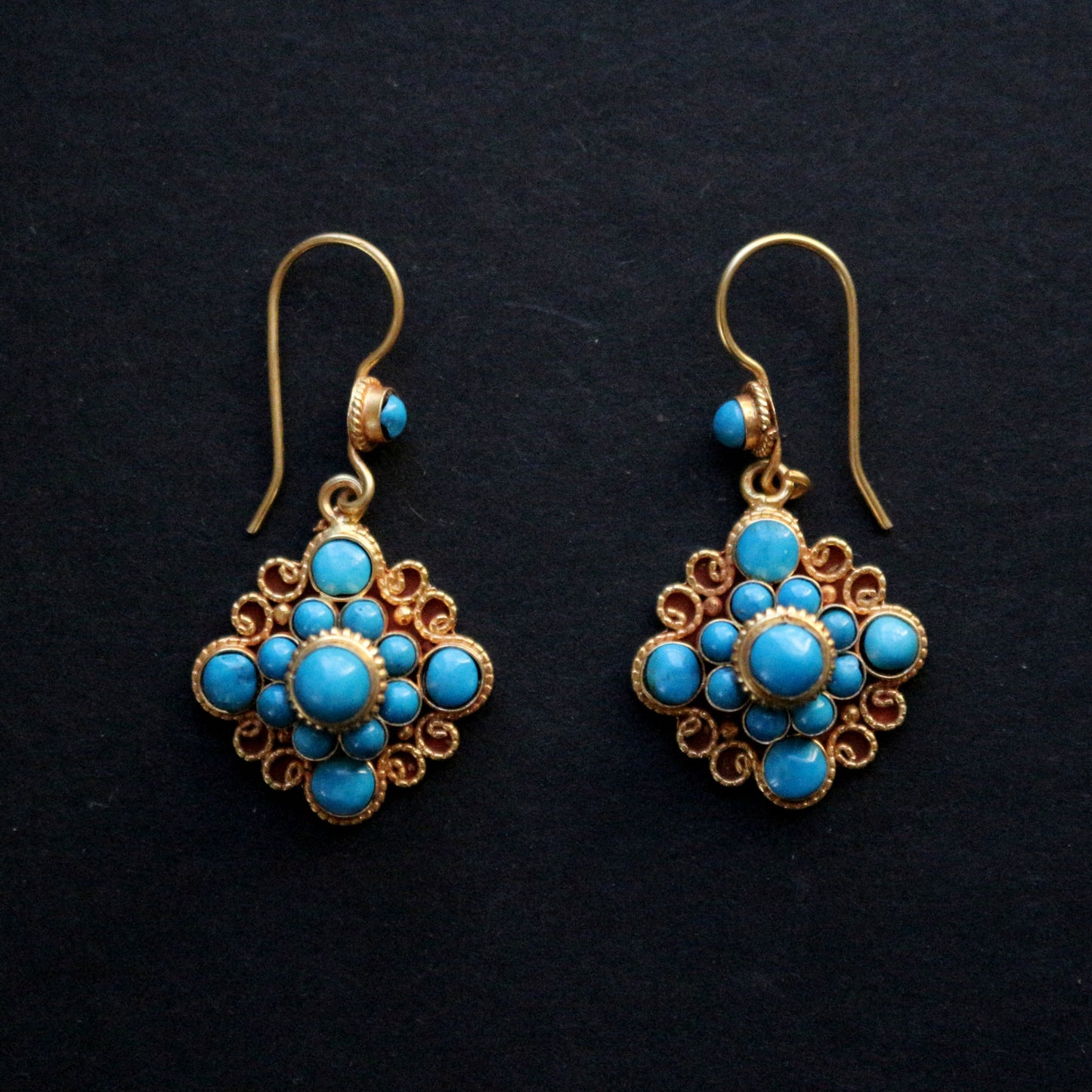 Turquoise mandala earrings