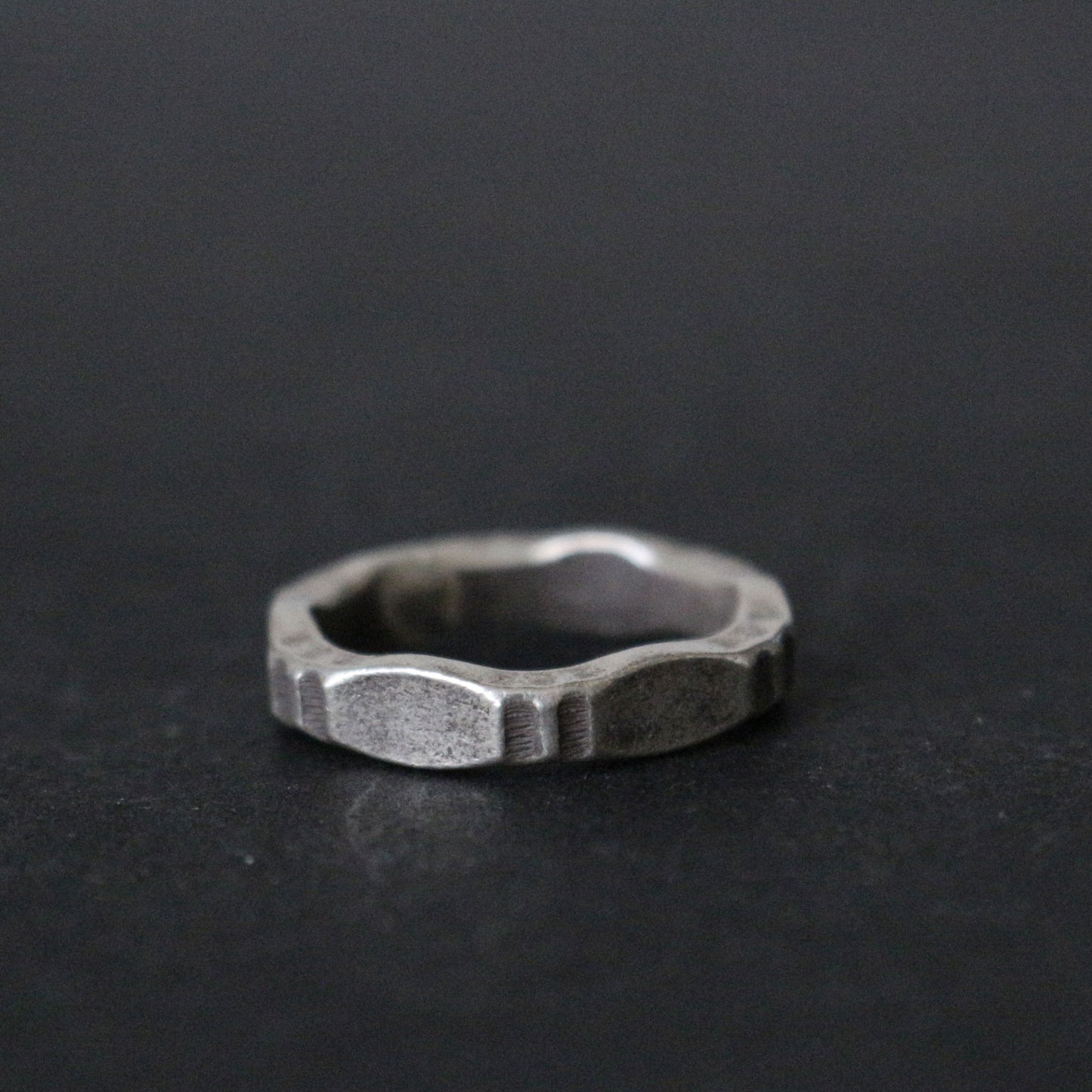 Etched Solid Silver Ring