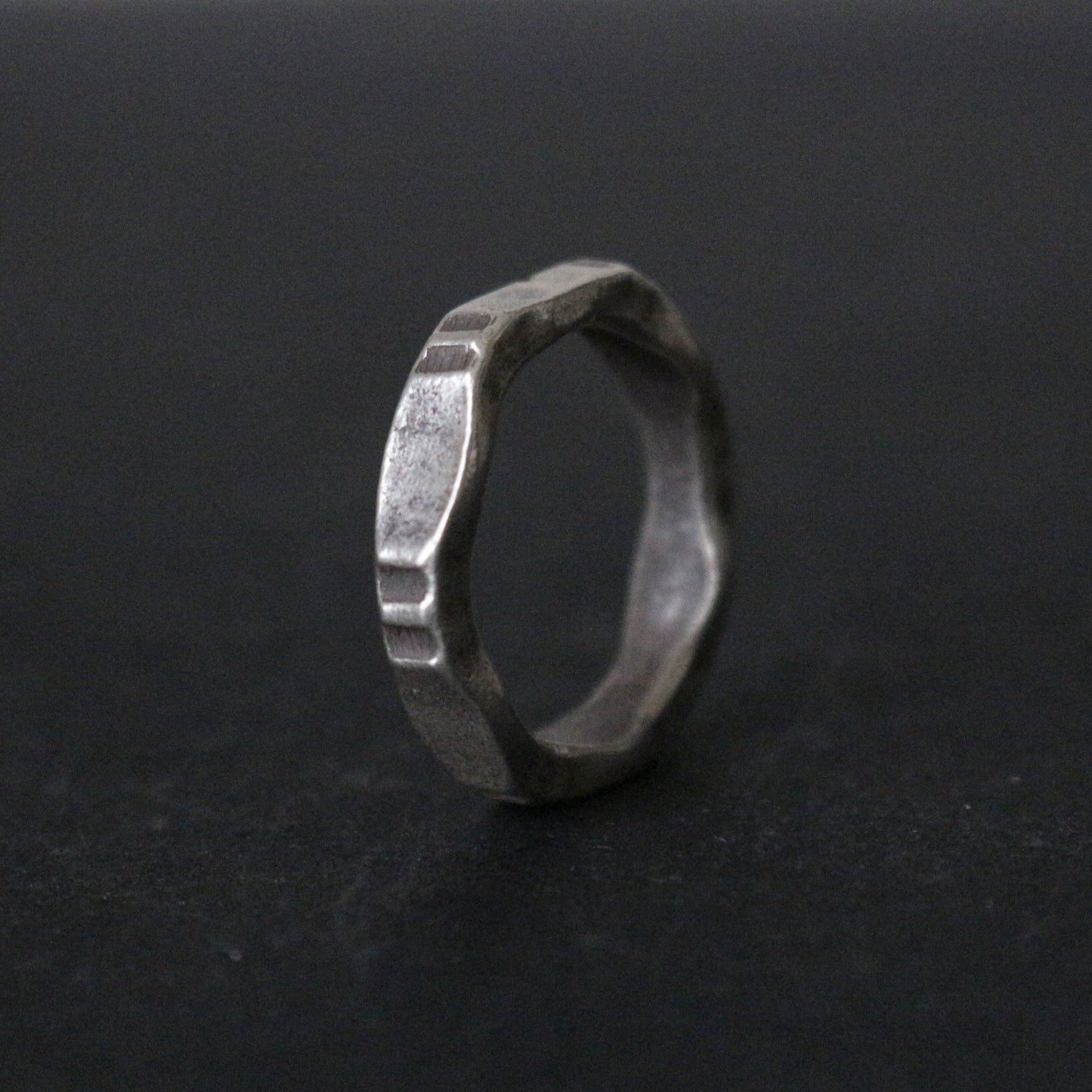 Etched Solid Silver Ring